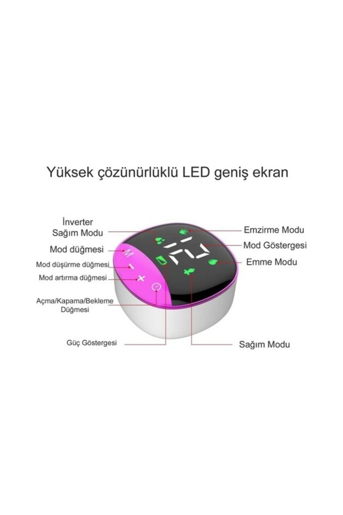 Arabest Giyilebilir Göğüs Pompası, Taşınabilir Eller Serbest Göğüs Pompası, 3 Mod ve 9 Seviye, 24 mm fotoğrafı 2 (önizleme)