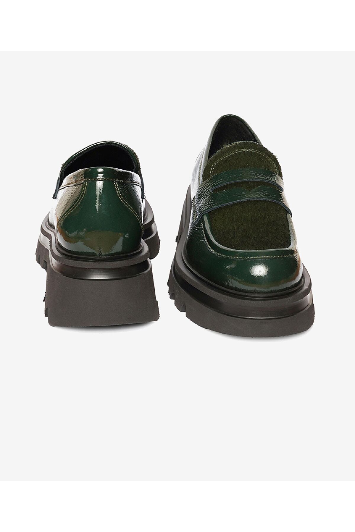 Greyder  Kadın Yeşil Rugan Hakiki Deri Loafer Ayakkabı 4K2WA59116 - Görsel 7