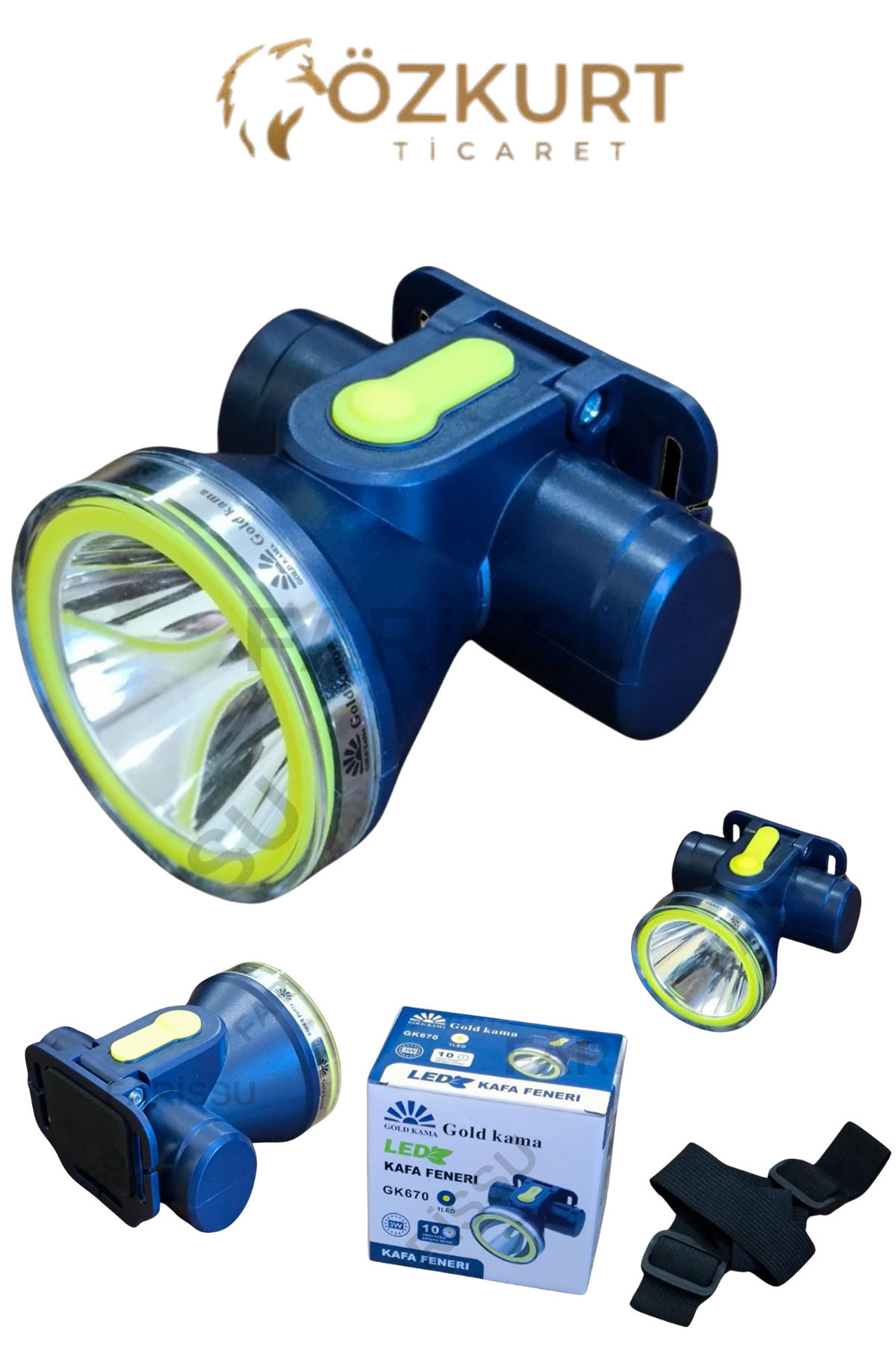 ケンパ özkurt ticaret Gold Kama GK-670 LED Kafa Feneri – Type-C Şarjlı