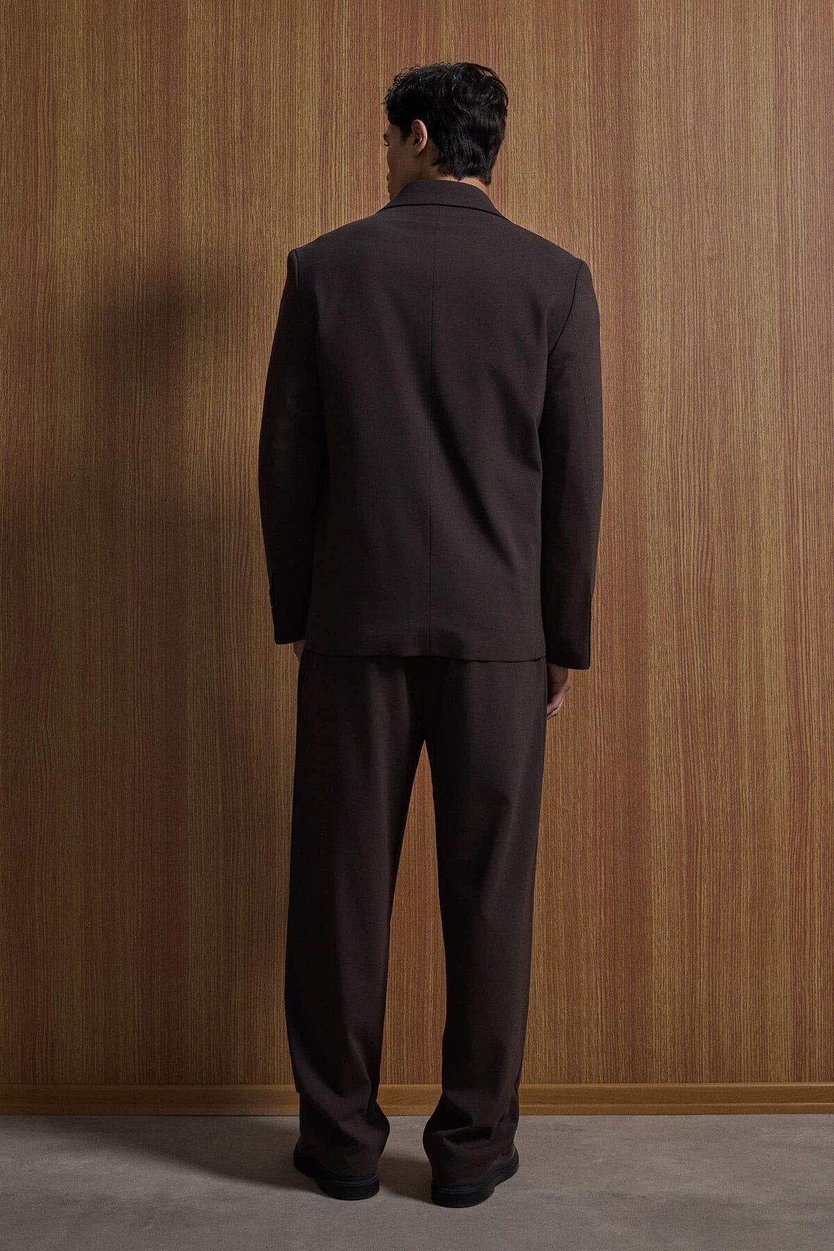 ablukaonline  Erkek Oversize Rahat Kalıp Kruvaze Takım Elbise Kahve - Görsel 6