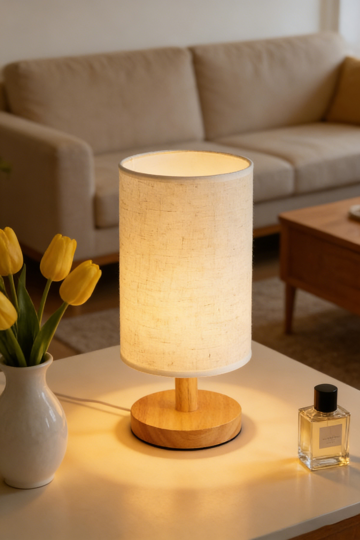 مصباح طاولة LED لغرفة النوم وغرفة المعيشة، إضاءة د...