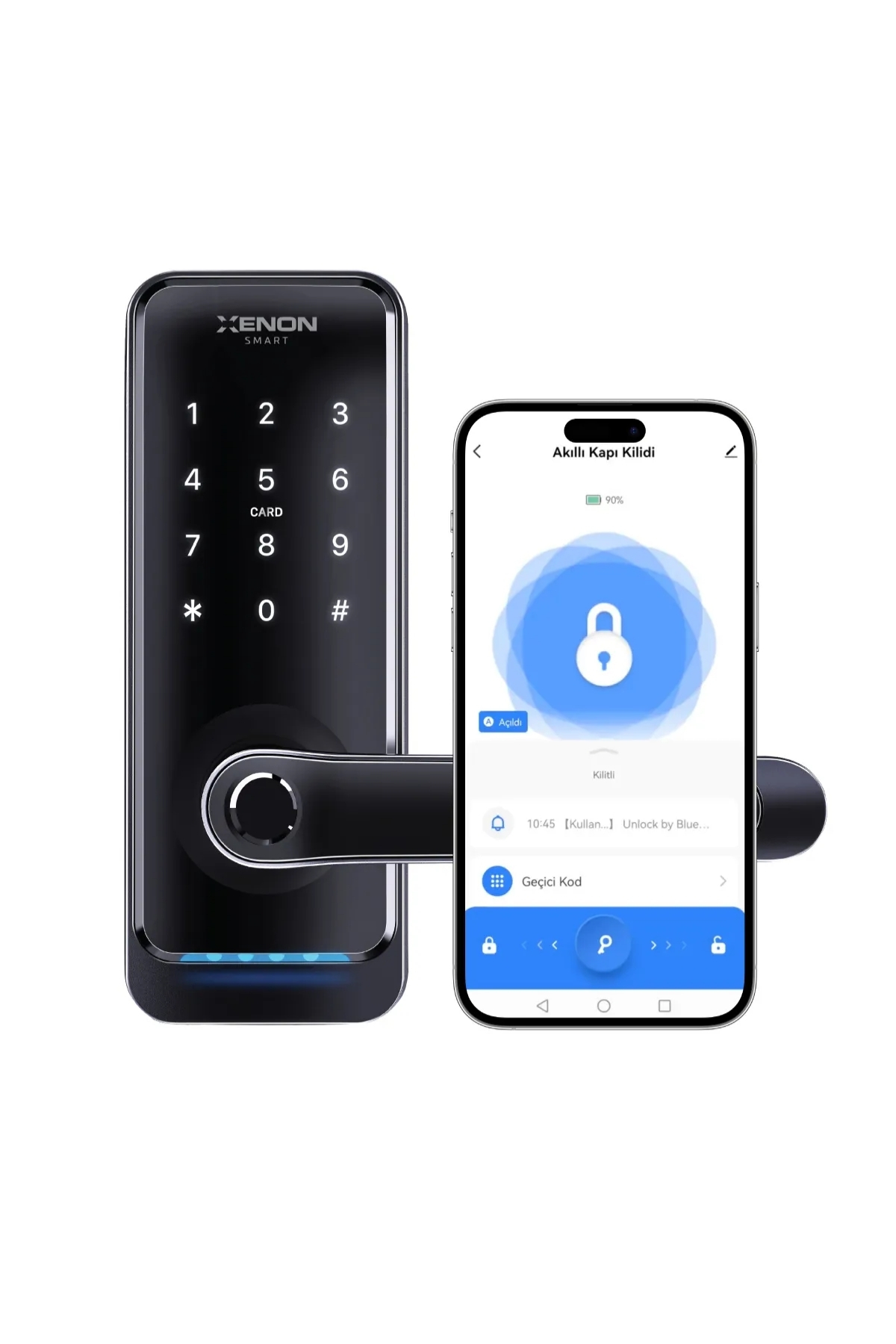 Xenon Smart Akıllı Kapı Kilidi | Parmak İzli, Şifreli, Kartlı