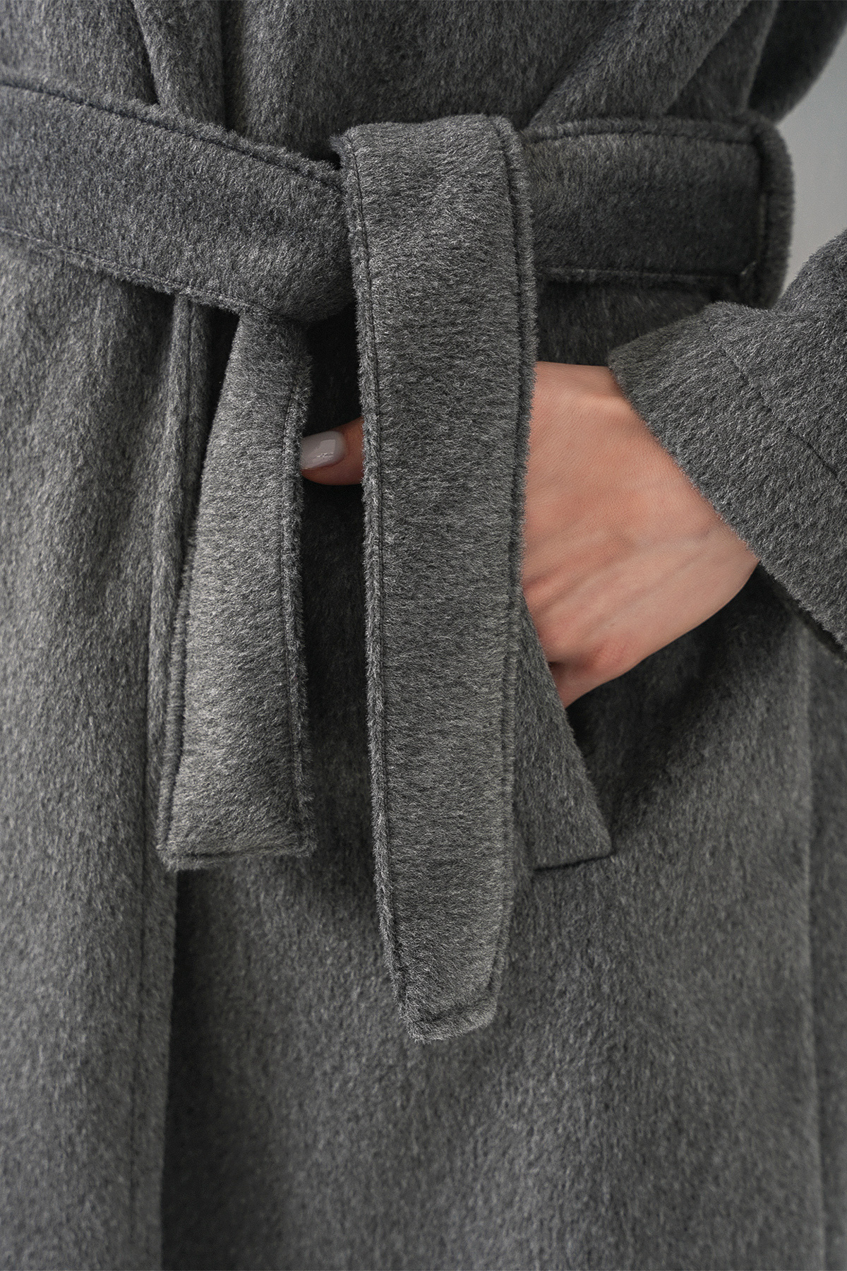 Bigdart  Kadın Kuşaklı Kaban 9171 - Antrasit - Görsel 5