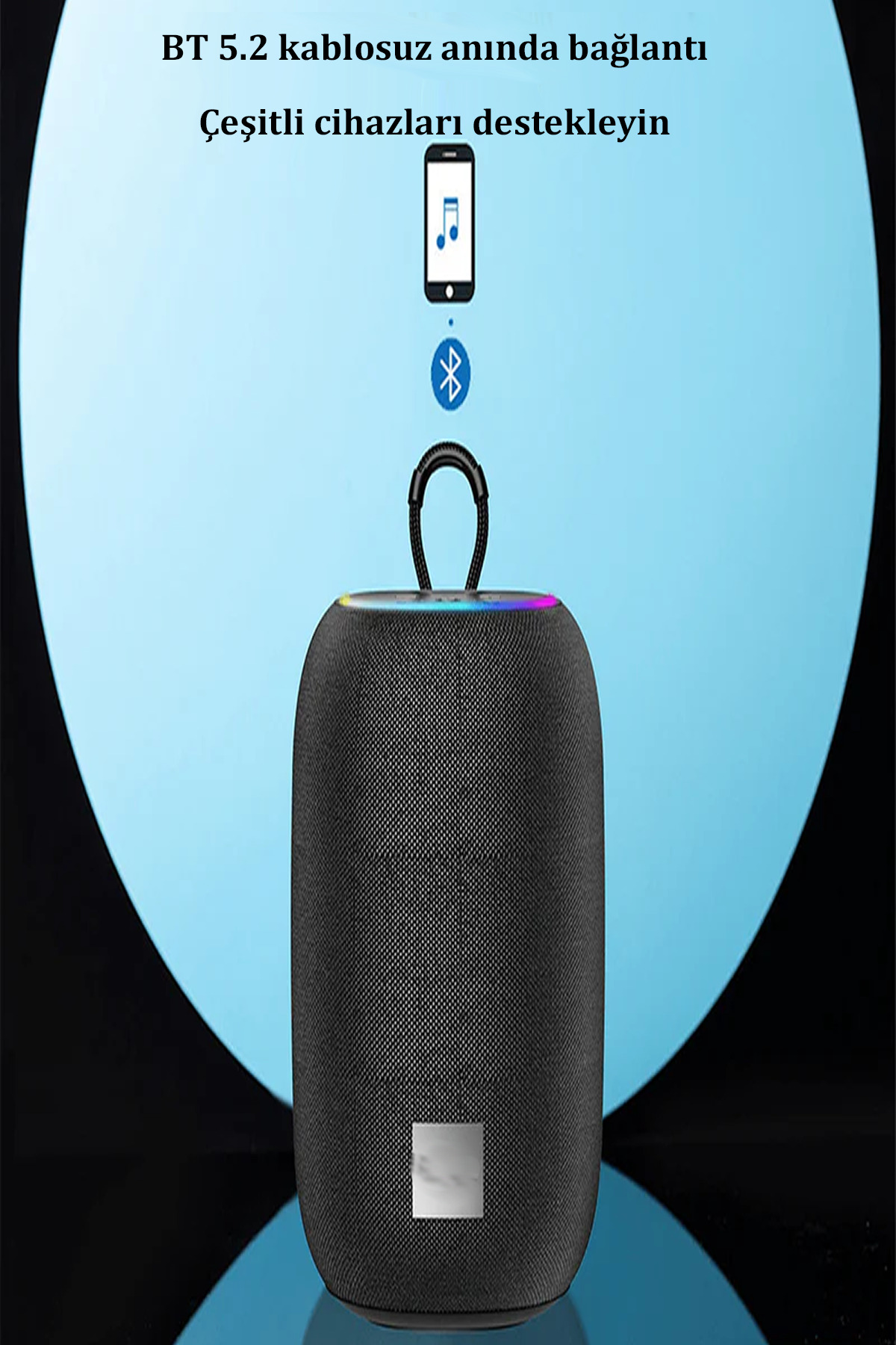 Resim Earldom A27 RGB Işıklı Süper Baslı Bluetooth Kablosuz Hoparlör - Siyah 472096 