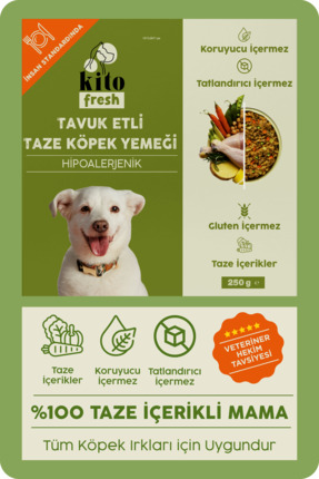 kito Fresh Tavuk Etli Köpek Yemeği %100 Taze İçerikli Mama 250 gr