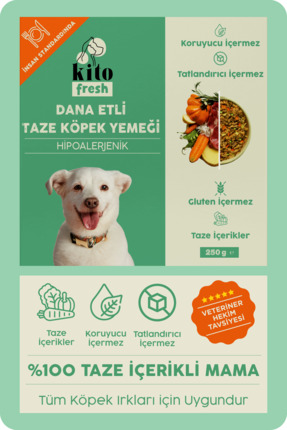 kito Fresh Dana Etli Köpek Yemeği %100 Taze İçerikli Mama 250 gr