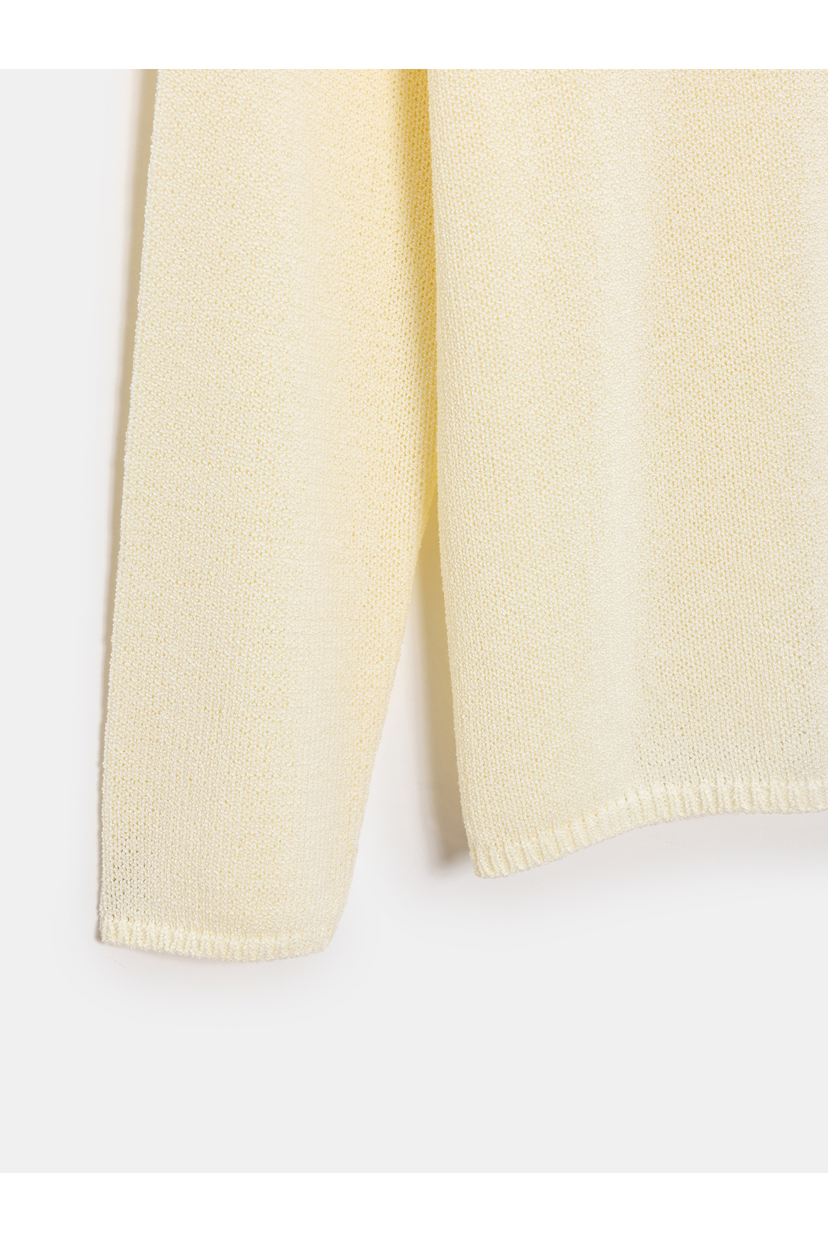 Dilvin  10706 Oval Yaka Yumuşak Dokulu Triko Kazak-Ekru - Görsel 8