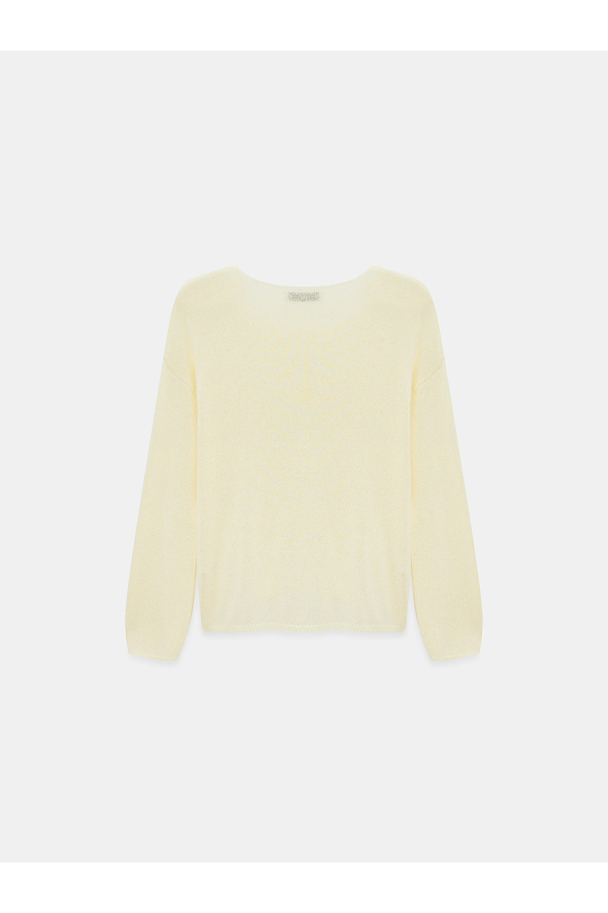 Dilvin  10706 Oval Yaka Yumuşak Dokulu Triko Kazak-Ekru - Görsel 7