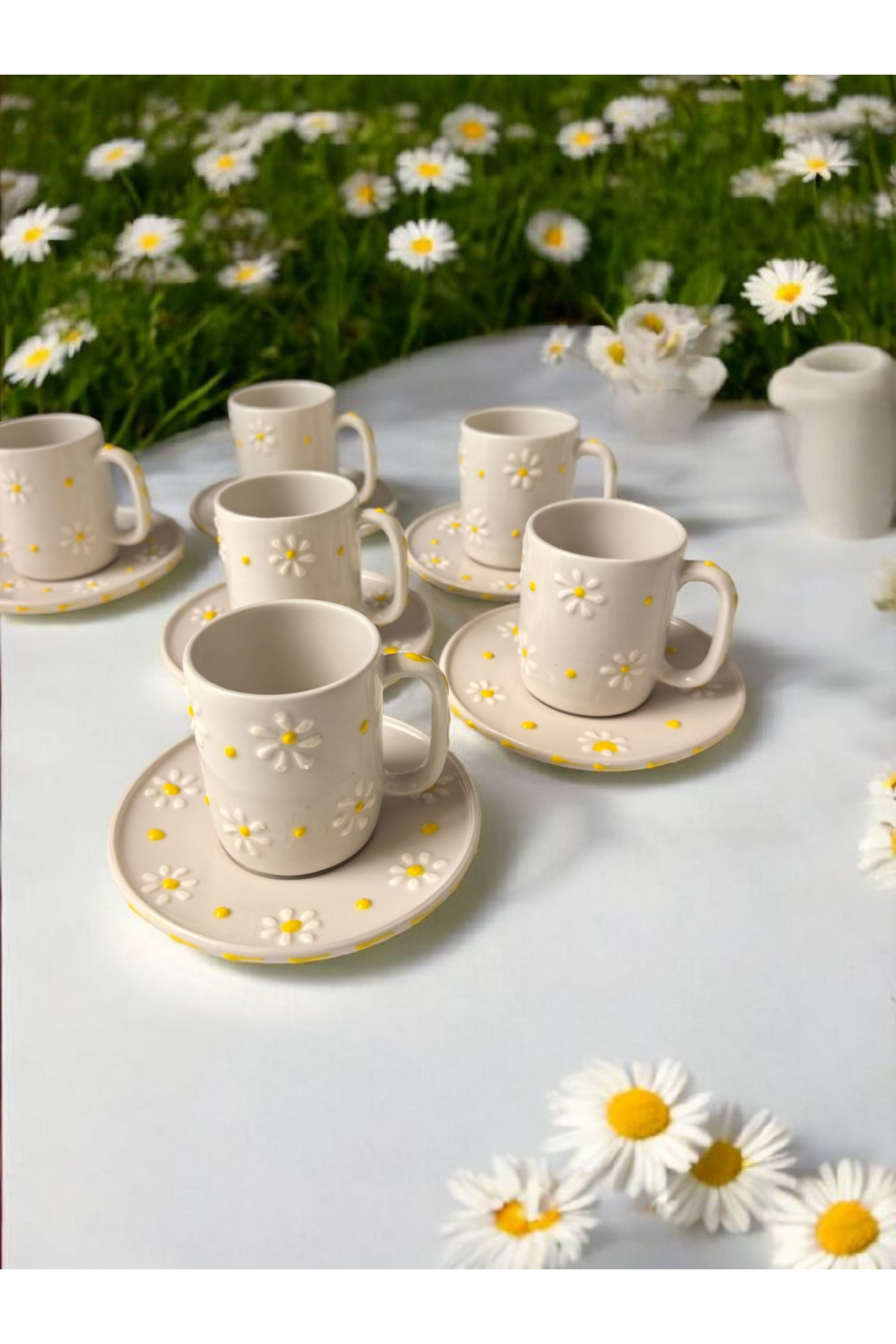 طقم أكواب ديزي مزخرفة يدويًا بتصميم خاص مكون من 12...