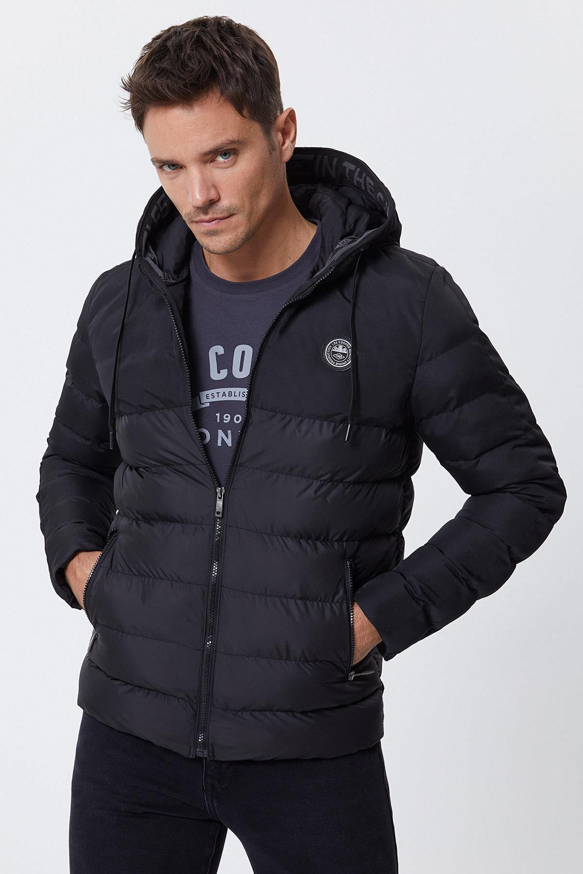 Lee Cooper Devın Erkek Şişme Mont Siyah görsel 2