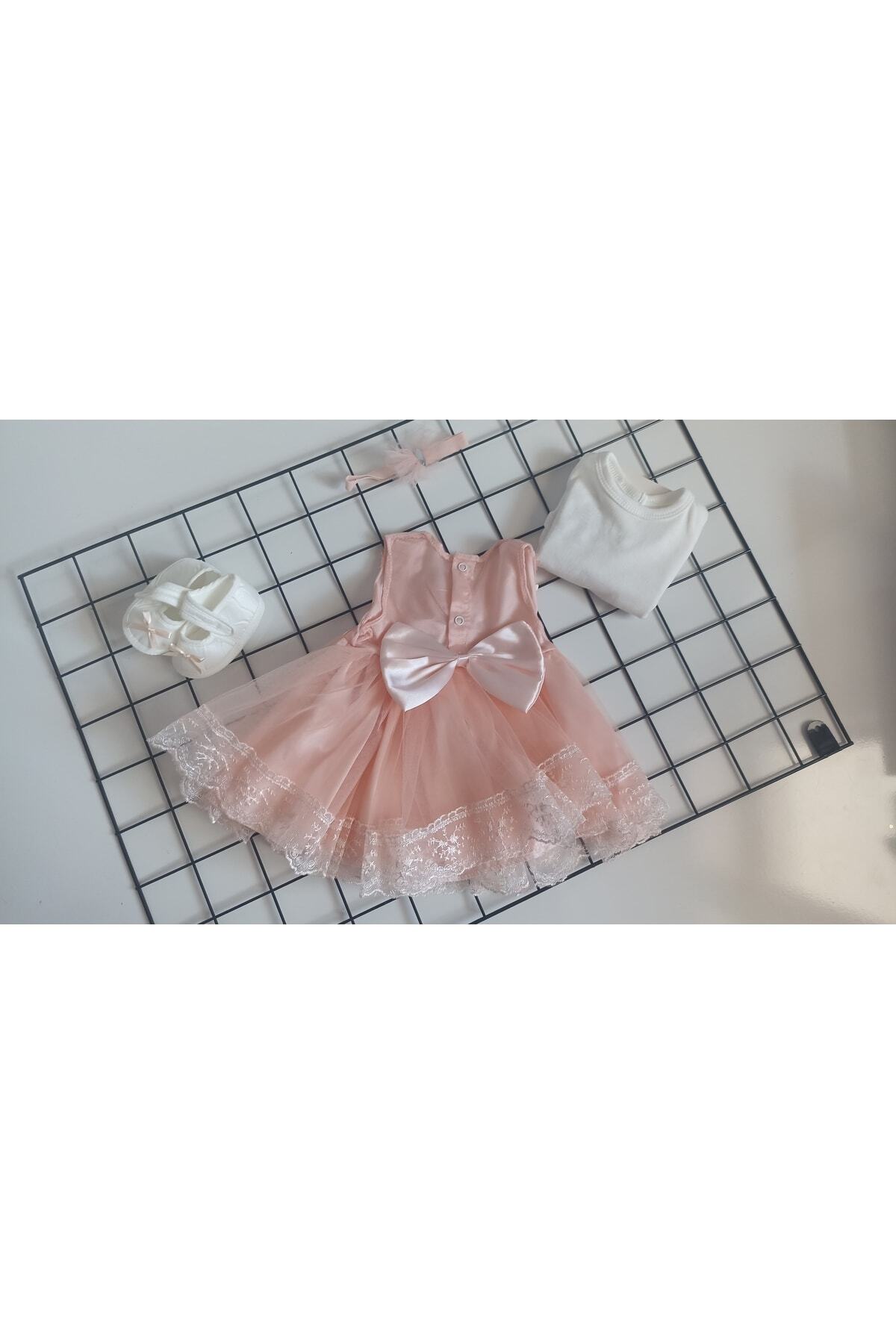 Petite Ponpon Baby 0-6 Ay Kız Bebek Mevlüt Takımı Güpürlü Elbise Özel Gün Kıyafeti Mevlüt Kıyafeti fotoğrafı 3 (önizleme)