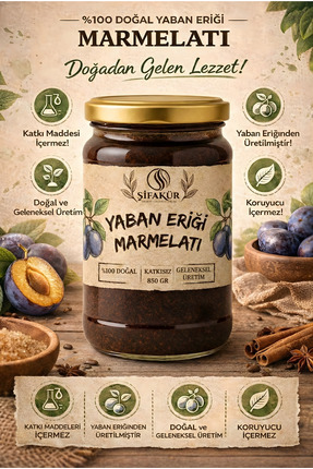 ŞİFAKÜR BİTKİSEL SAĞLIK ÜRÜNLERİ Şifakür Yaban Eriği Marmelatı Doğal Katkısız...