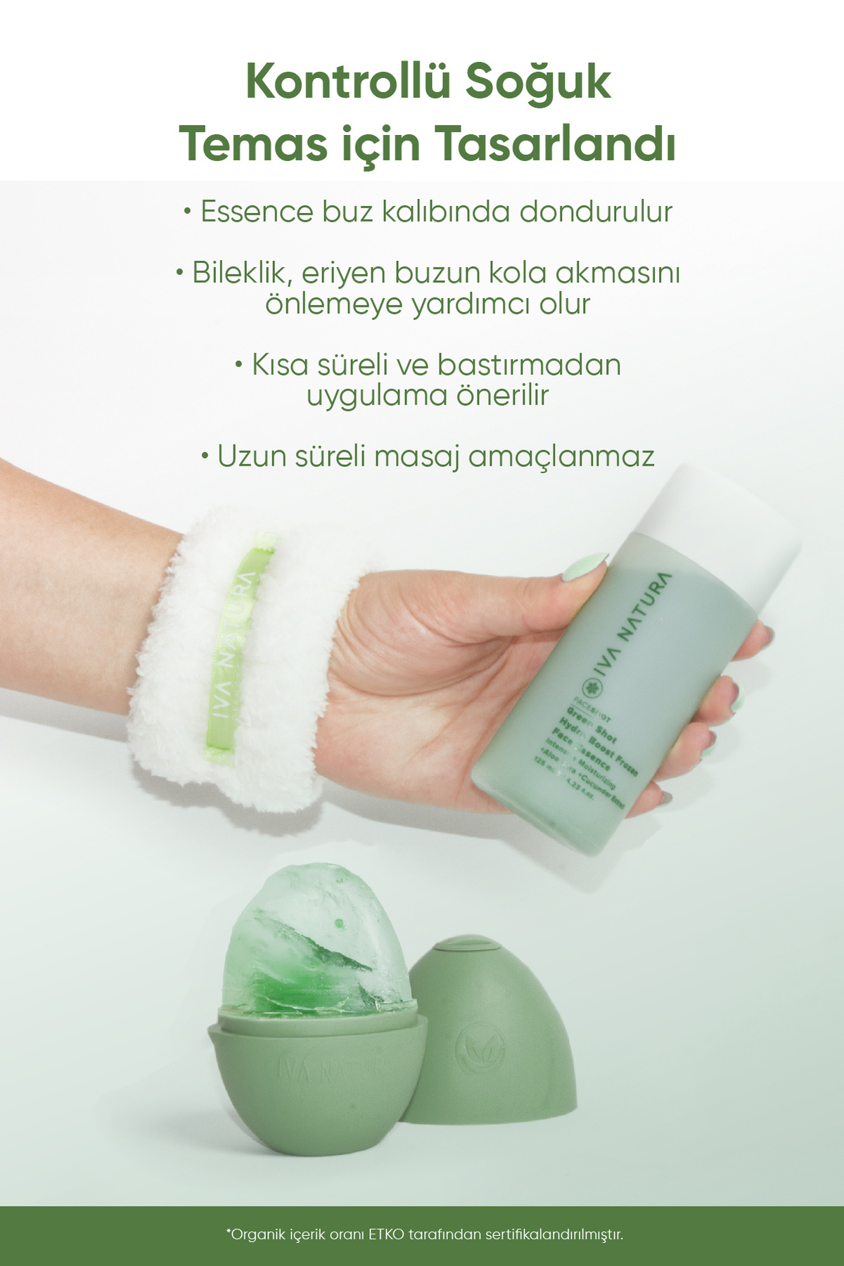 Green Face Shot - Frozen Face Essence 3'lü Set (ESSENCE BİLEKLİK HAVLU BUZ KALIBI) — Face Shot 3'lü set — تصویر 3 از 8