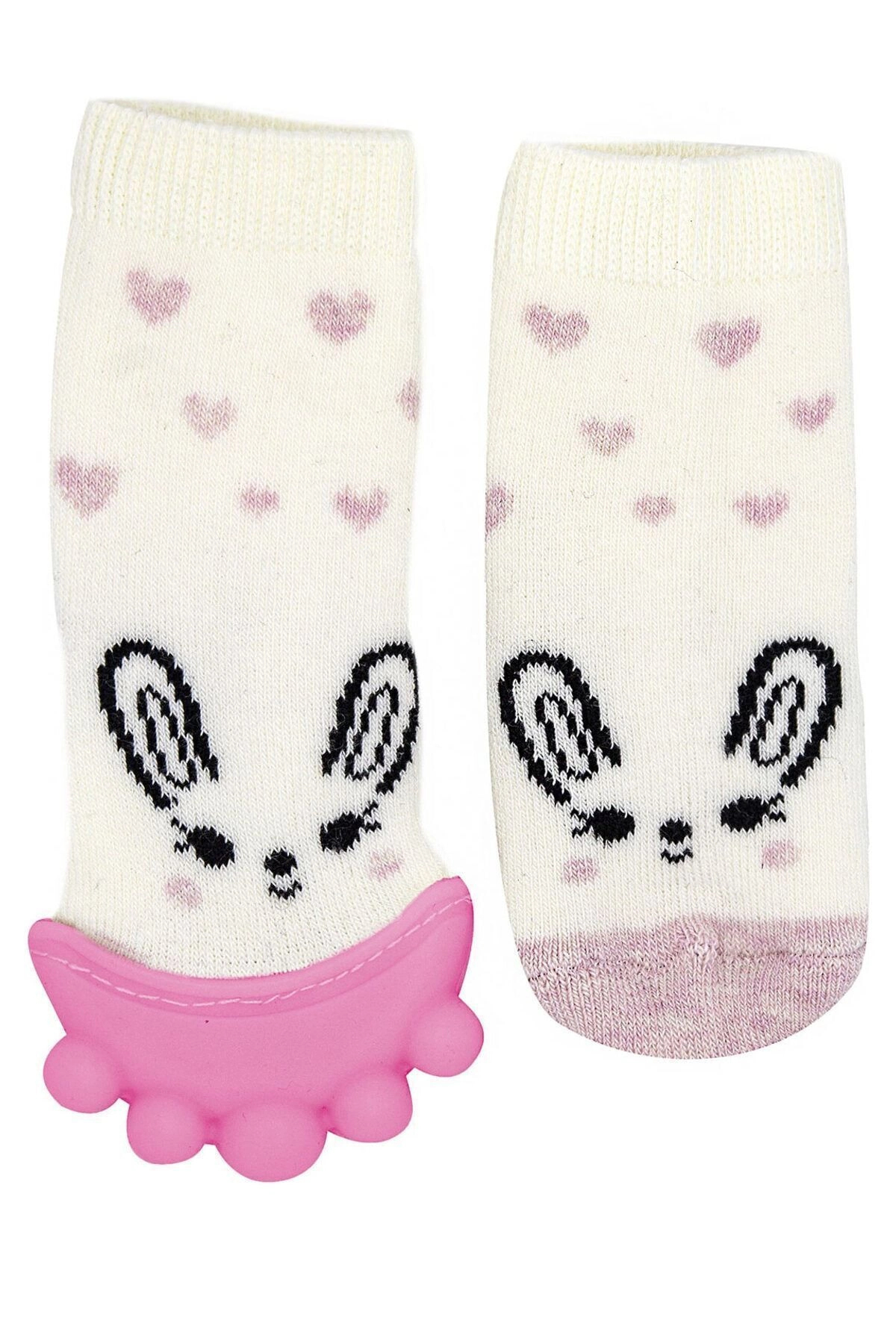 Babyjem Diş Kaşıyıcılı Havlu Bebek Çorap Pembe fotoğrafı 5 (önizleme)