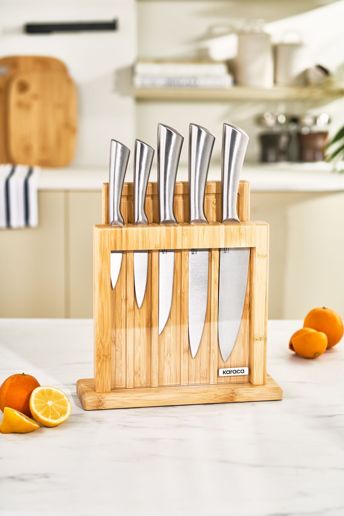 Samurai Nagoya Vigor 7-Piece Knife Set with Japanese Steel Stand and Cutting Board