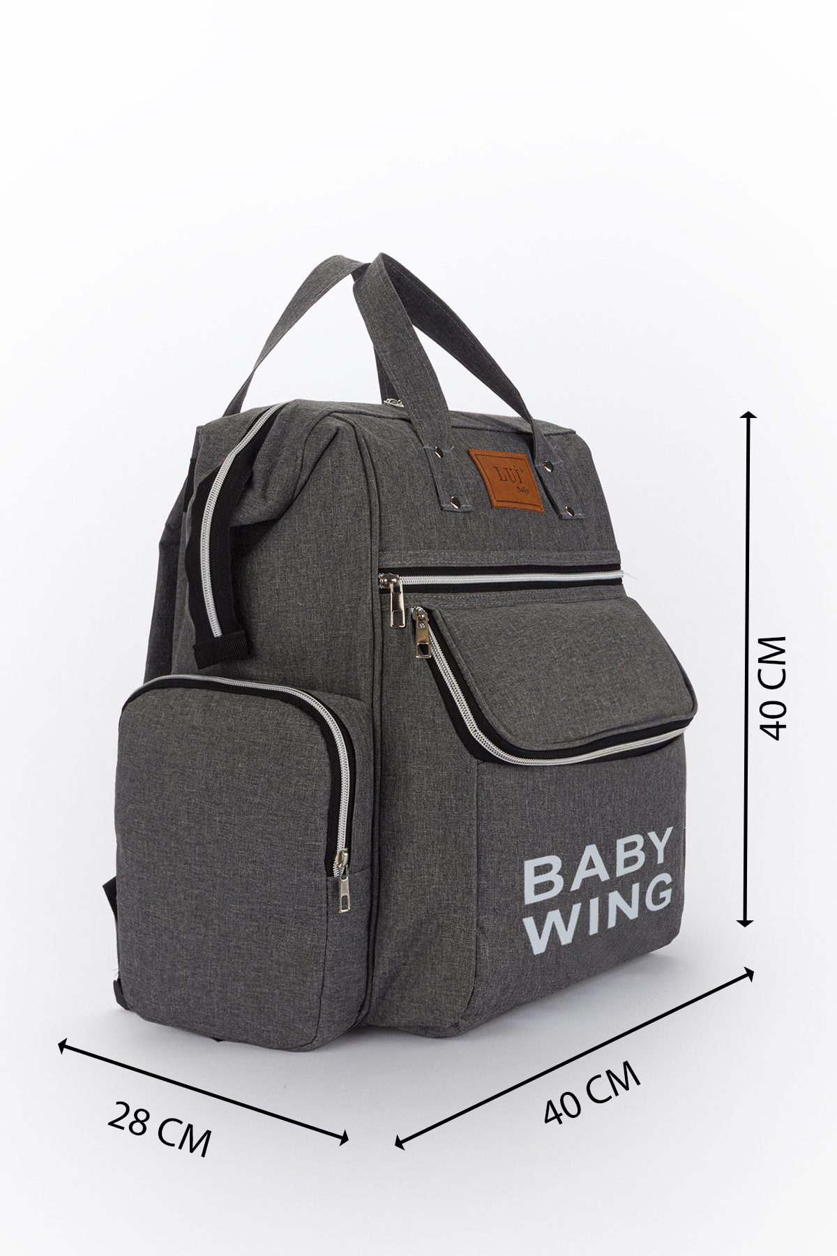 Yerli Baby Anne Bebek Bakım Sırt Çantası Termos Biberon Bölmeli ve Bebek Arabası Metal Askı Aparatlı Lüks Model fotoğrafı 2 (önizleme)