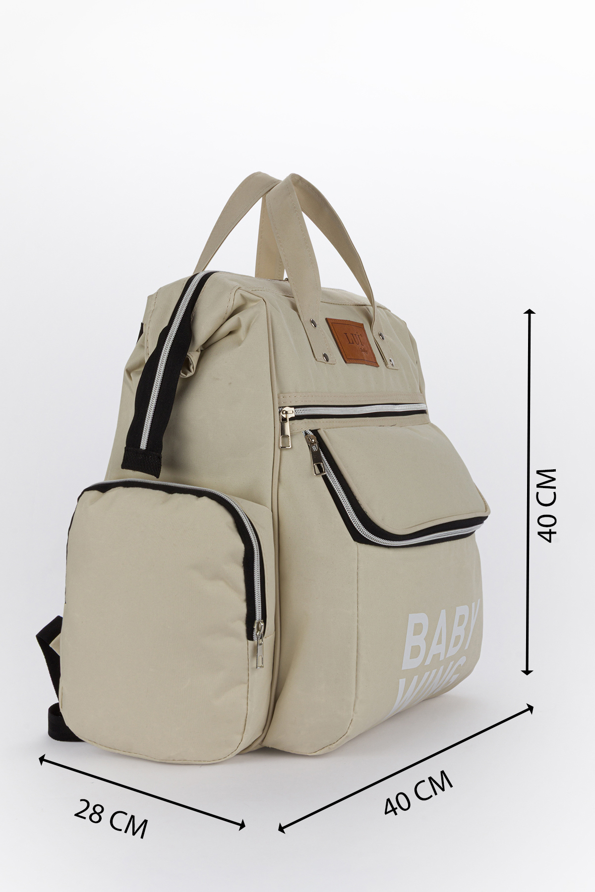 Yerli Baby Anne Bebek Bakım Sırt Çantası Termos Biberon Bölmeli ve Bebek Arabası Metal Askı Aparatlı Lüks Model fotoğrafı 2 (önizleme)