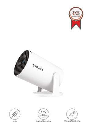 Torima Taşınabilir Projektör Ev Sineması Android 11 Bluetooth Akıllı Projeksi...