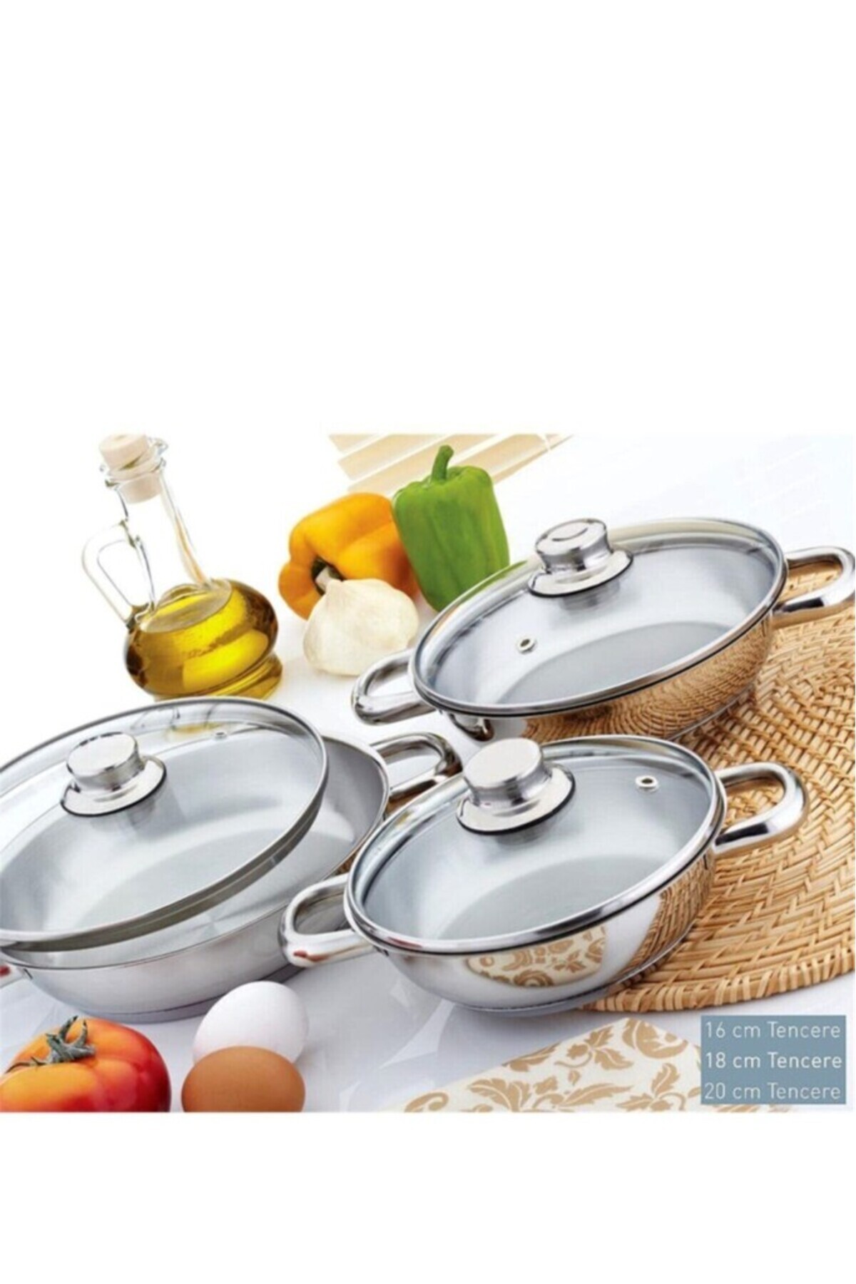 Gülsan Çelik Omlet Set 3 Lü Cam Kapaklı - Fiyatı, Yorumları