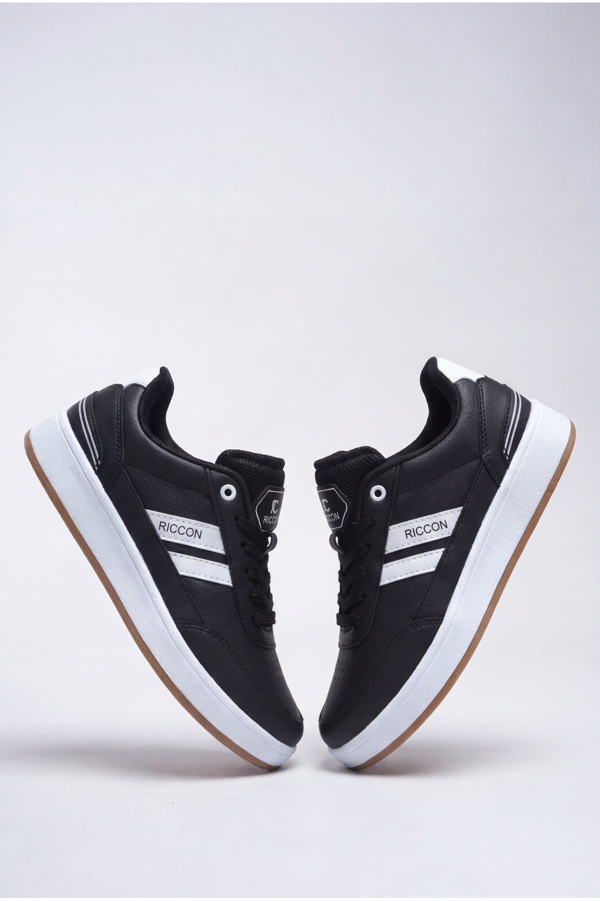 Riccon Zraudan Unisex-Snekaer 001234   Schwarz-weiße Pfannkuchen