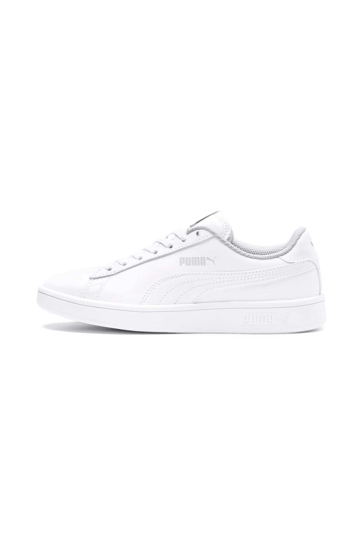 Puma SMASH V2 L JR Biele unisex kožené tenisky100323995