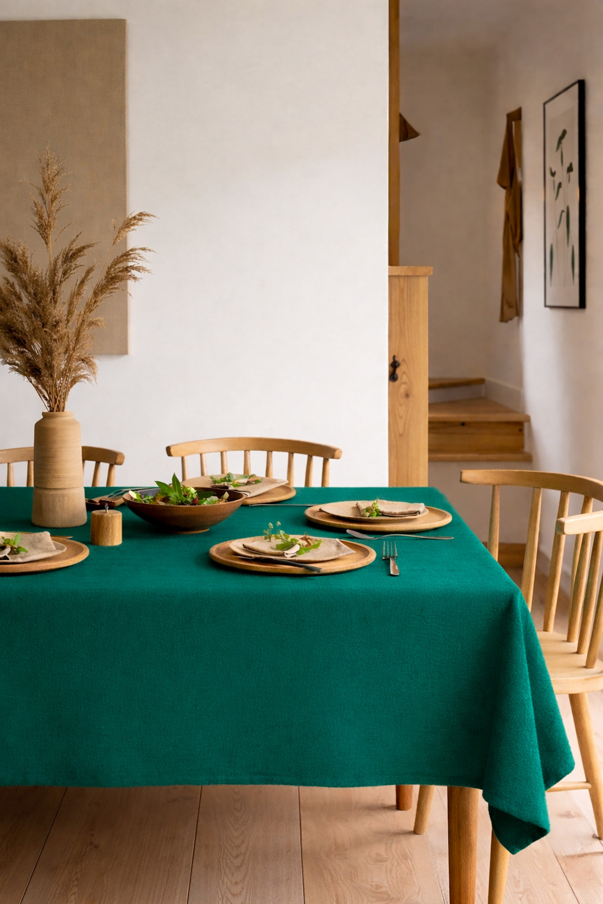 Velura Series Tablecloth Velvet Textured Petroleum Green Original Evening Fabric - Game Okey Tablecloth