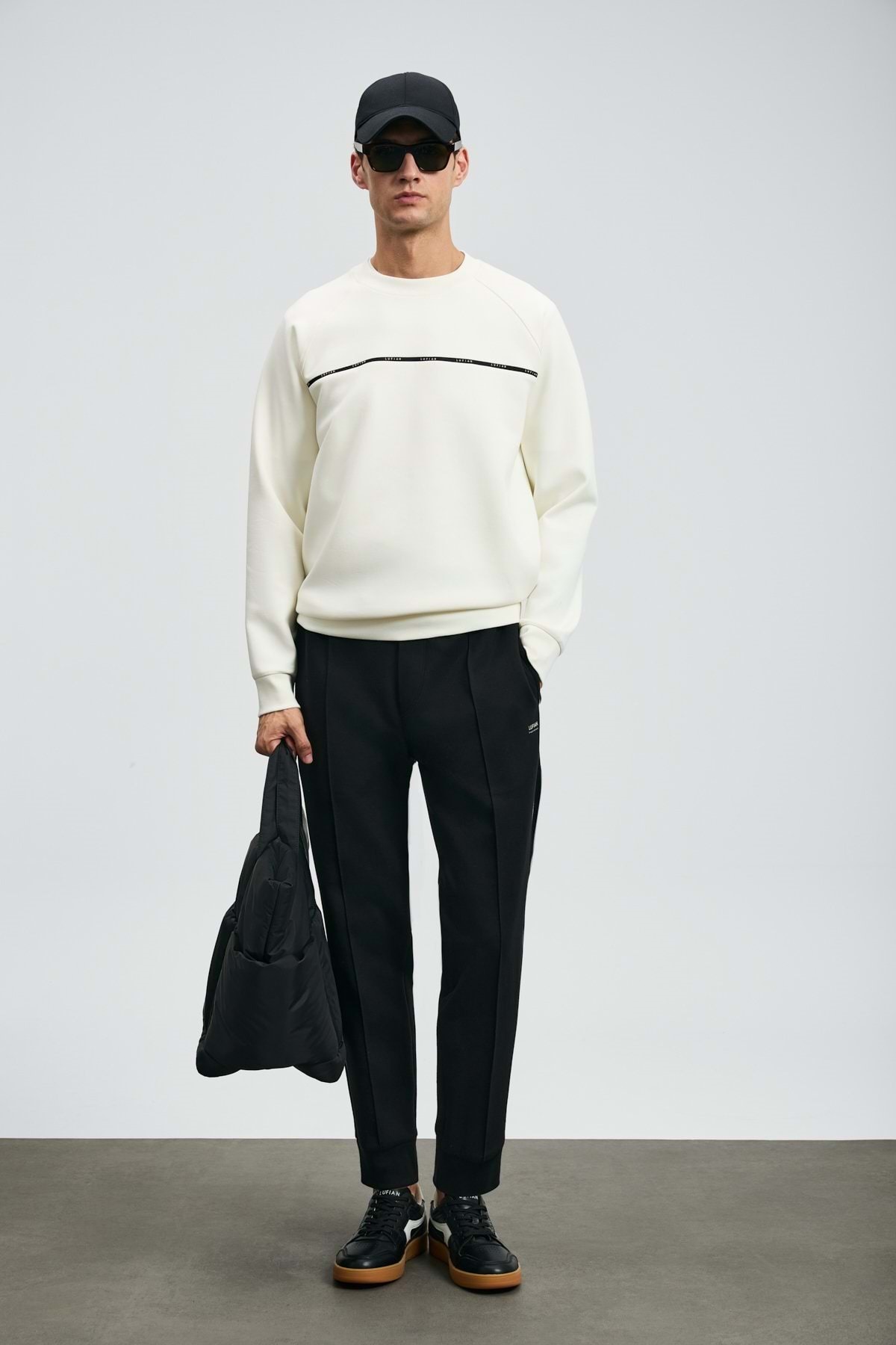 Lufian 112030181 Cosmo Erkek Sweatshirt BEYAZ görsel 2