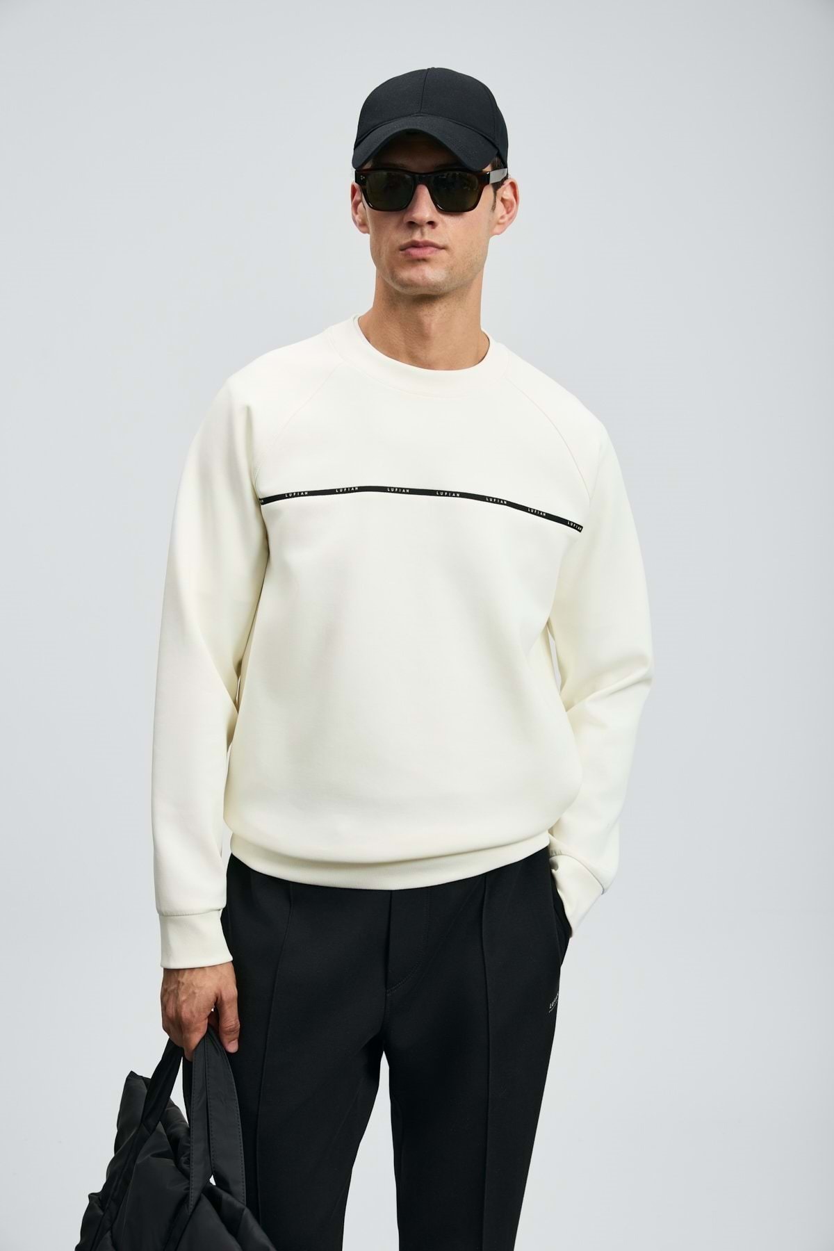 Lufian 112030181 Cosmo Erkek Sweatshirt BEYAZ görsel 4