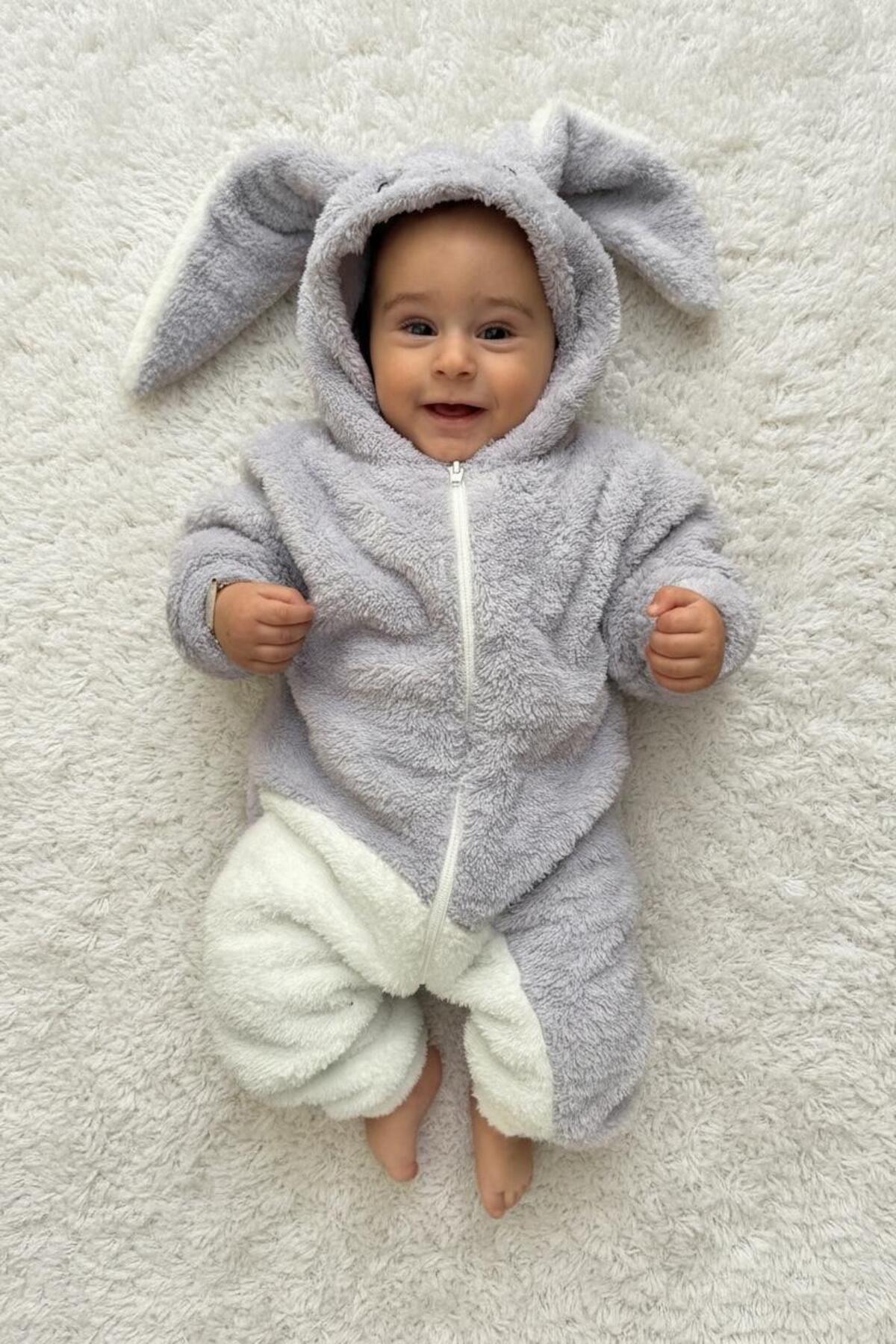 Bebesev Welsoft Peluş Unisex Fermuarlı Kışlık Bebek Uyku Tulumu Bebek Tulumu Çocuk Tulumu Çocuk Kostümü fotoğrafı 4 (önizleme)