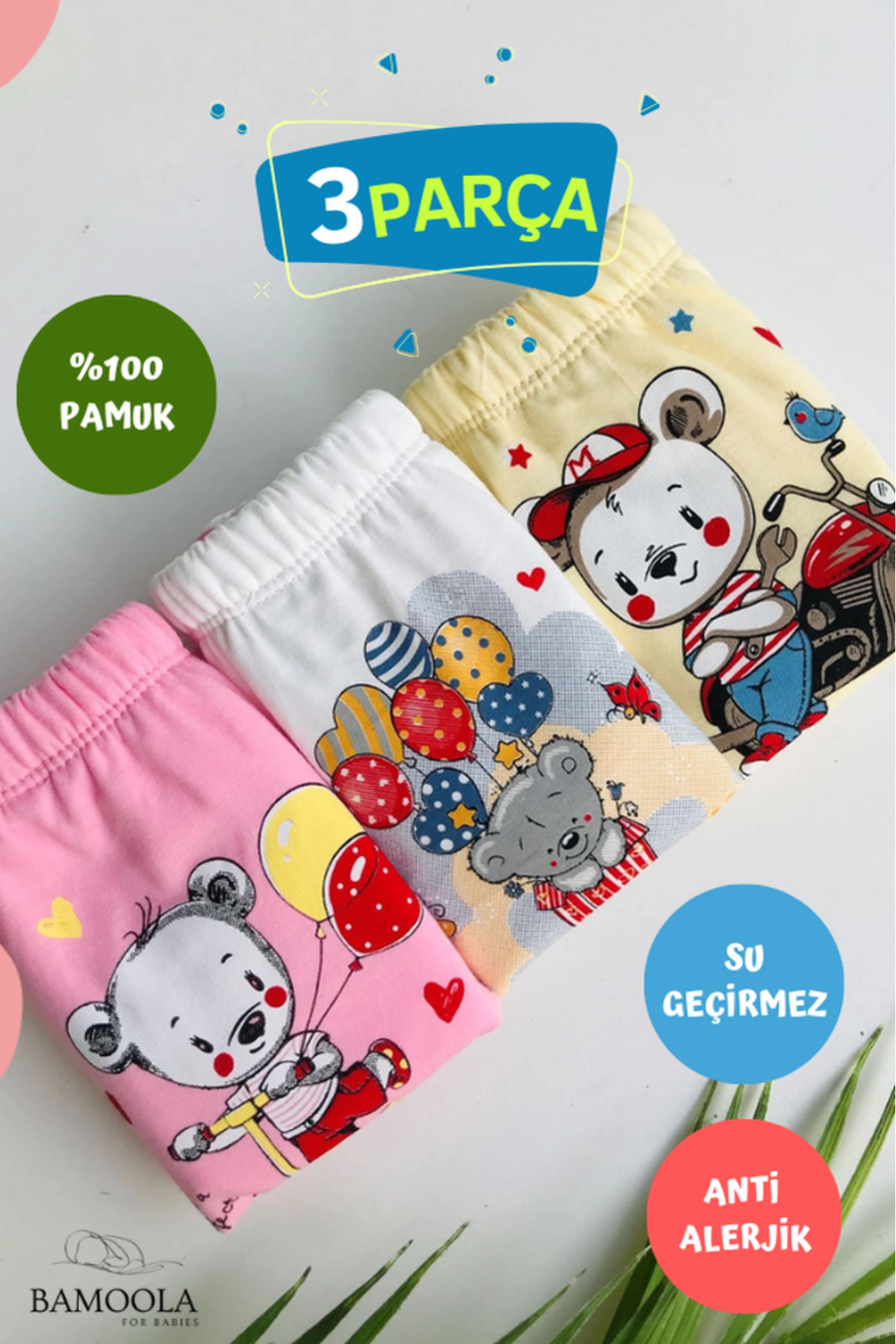 Bamoola 3 Adet Lüx Kız (1 - 2 YAŞ) Çocuk Alıştırma Külodu Sızdırmaz (RENK VE DESENLERDE FARKLILIK OLABİLİR) fotoğrafı 5 (önizleme)