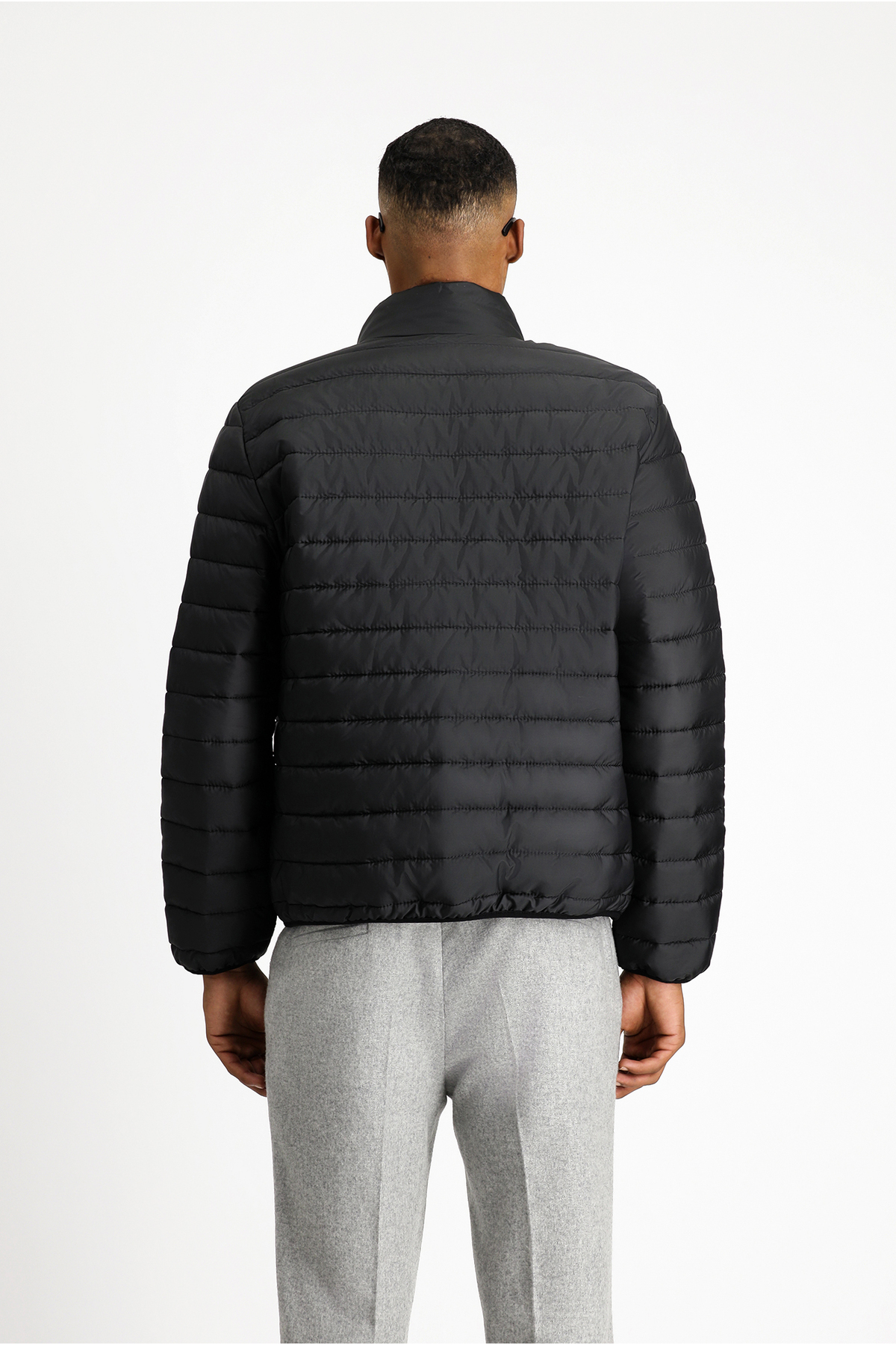 Kiğılı  Dik Yaka Fermuarlı Cepli Rüzgara Dayanıklı Sıcak Tutan Kapitone Spor Mont - Görsel 5