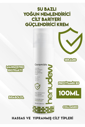 Henudew Yoğun Nemlendirici ve Cilt Bariyeri Güçlendirici Su Bazlı Krem, Seram...