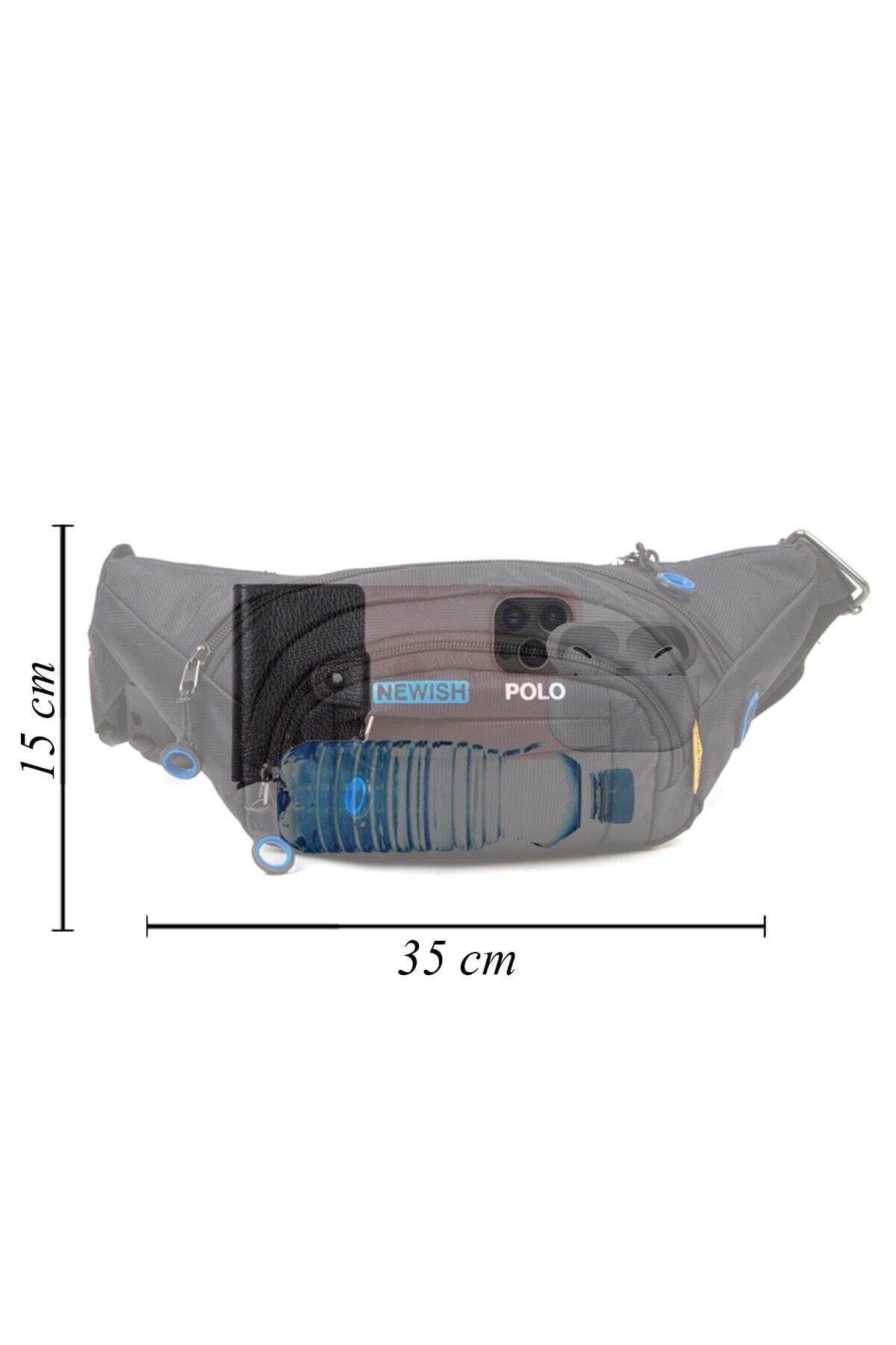 Av A Dos Siyah Unisex Suya Dayanıklı Kulaklık Çıkış Çapraz Askılı Omuz Spor Bel Çanta Günlük Yürüyüş Outdoor görsel 4