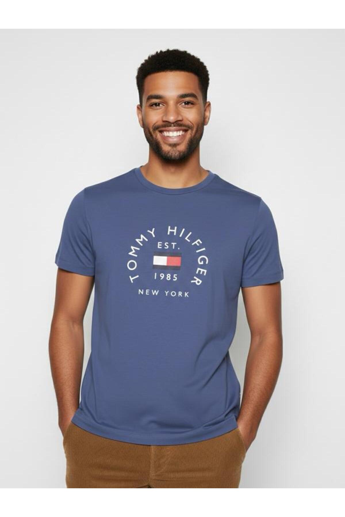 تامی هیلفیگر تی شرت اسلیم فیت معمولی طرح FLAG ARC