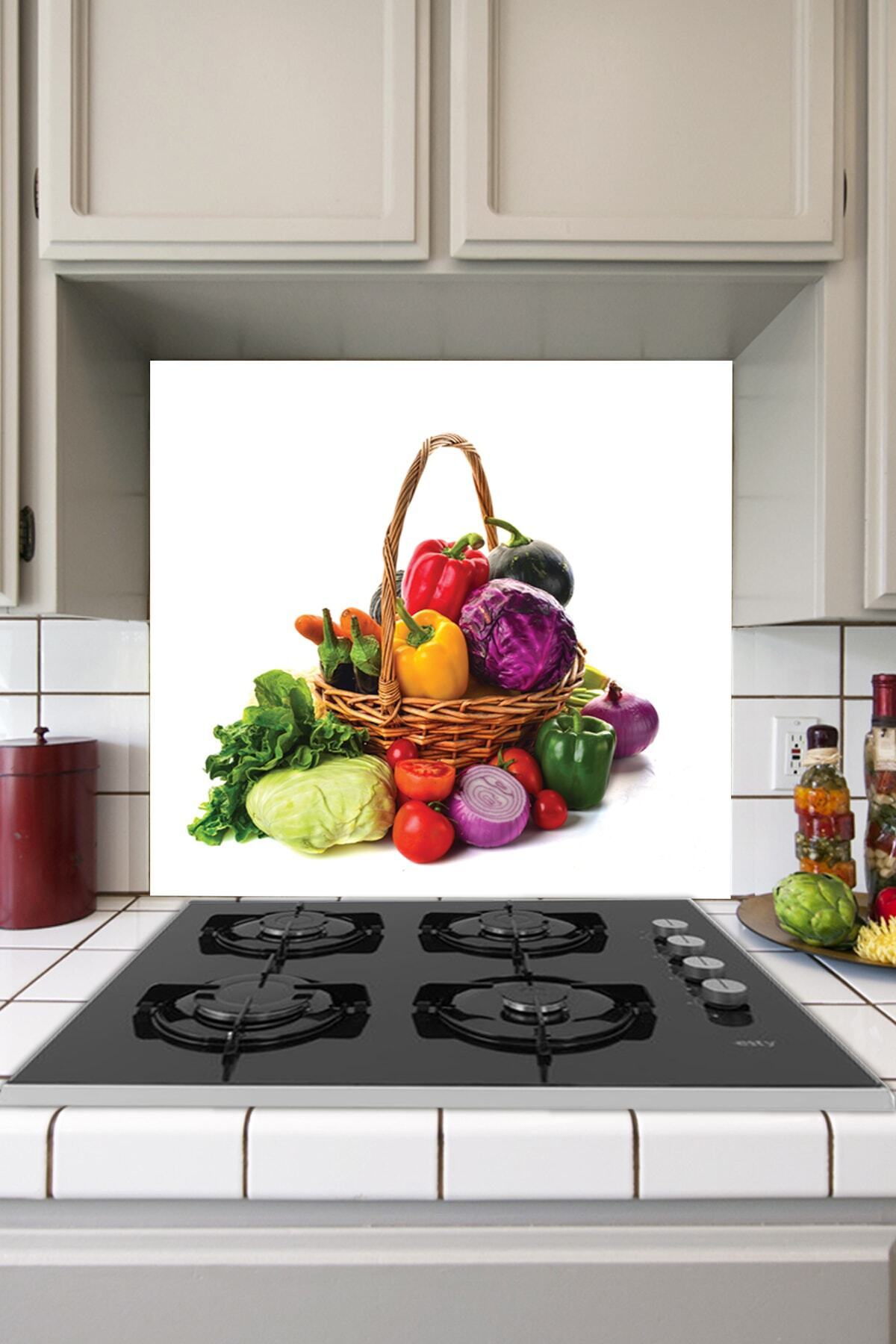 Vegetable Basket Sticker Behind Kitchen Stove