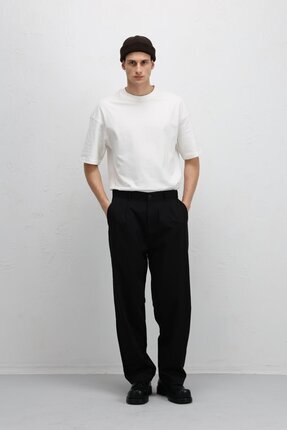 VAMOSCLO Baggy Fit Kumaş Pantolon Siyah