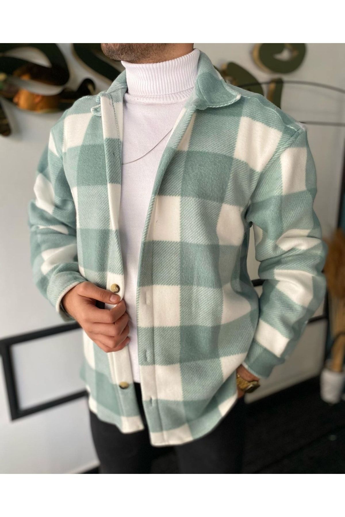 A&O Style Mint unisex Oversize kroj debela zimska originalna Flis košulja