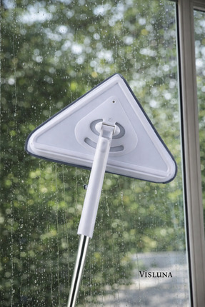 VİSLUNA ( 3 Farklı Bezli ) Üçgen Mop Cam Silme Ve Profesyonel Temizlik Seti A...