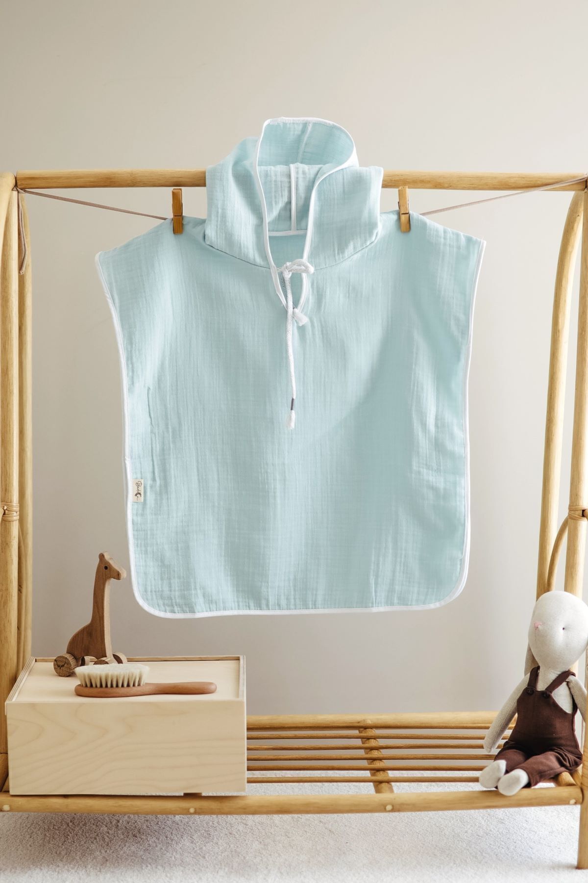 Bedeca %100 Organik Pamuk Müslin Panço - Kız Erkek Bebek Çocuk Panço, Plaj Pançosu, Bornoz fotoğrafı 2 (önizleme)