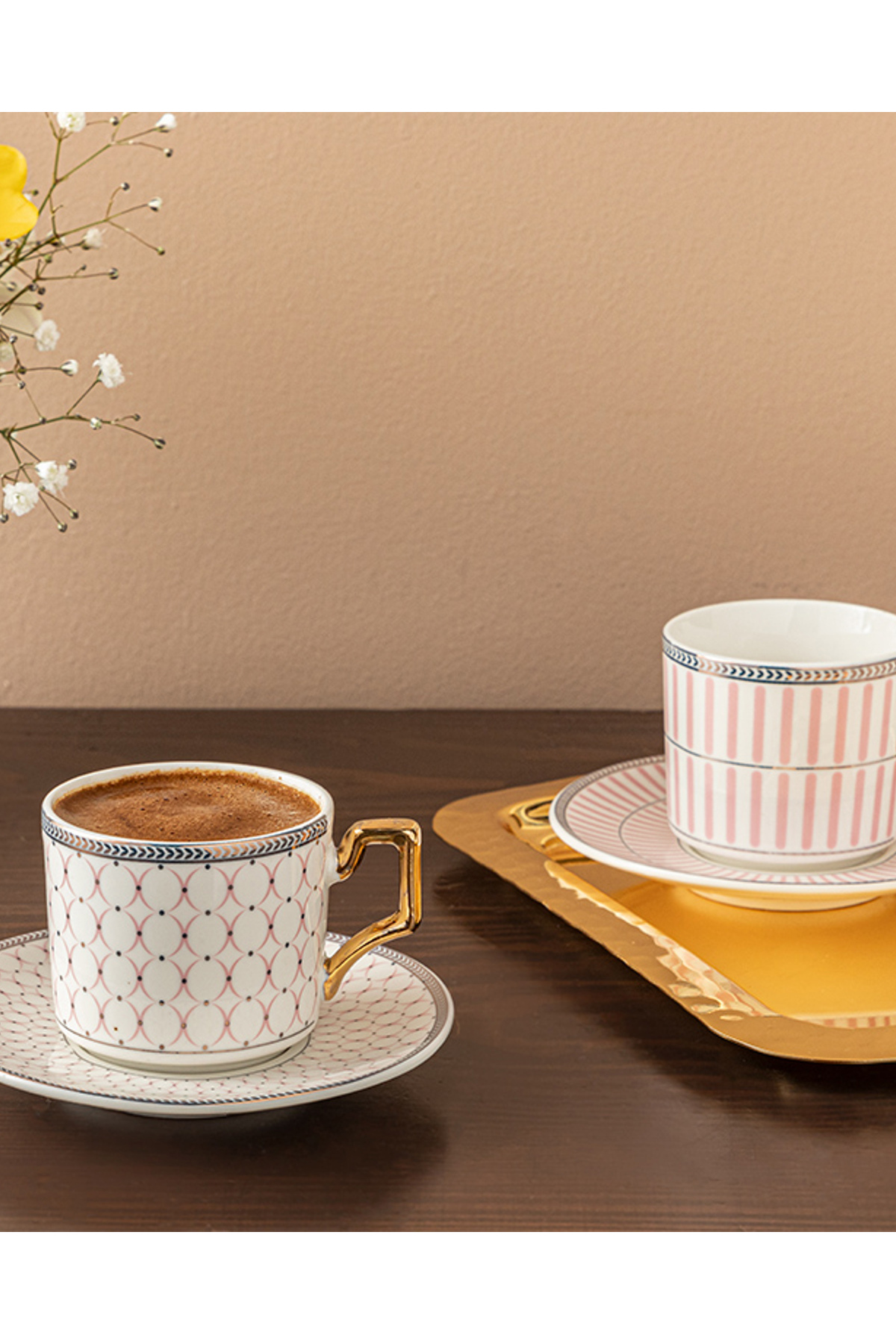 Rabecca Porselen 2'li Kahve Fincan Takımı 90 Ml Pembe