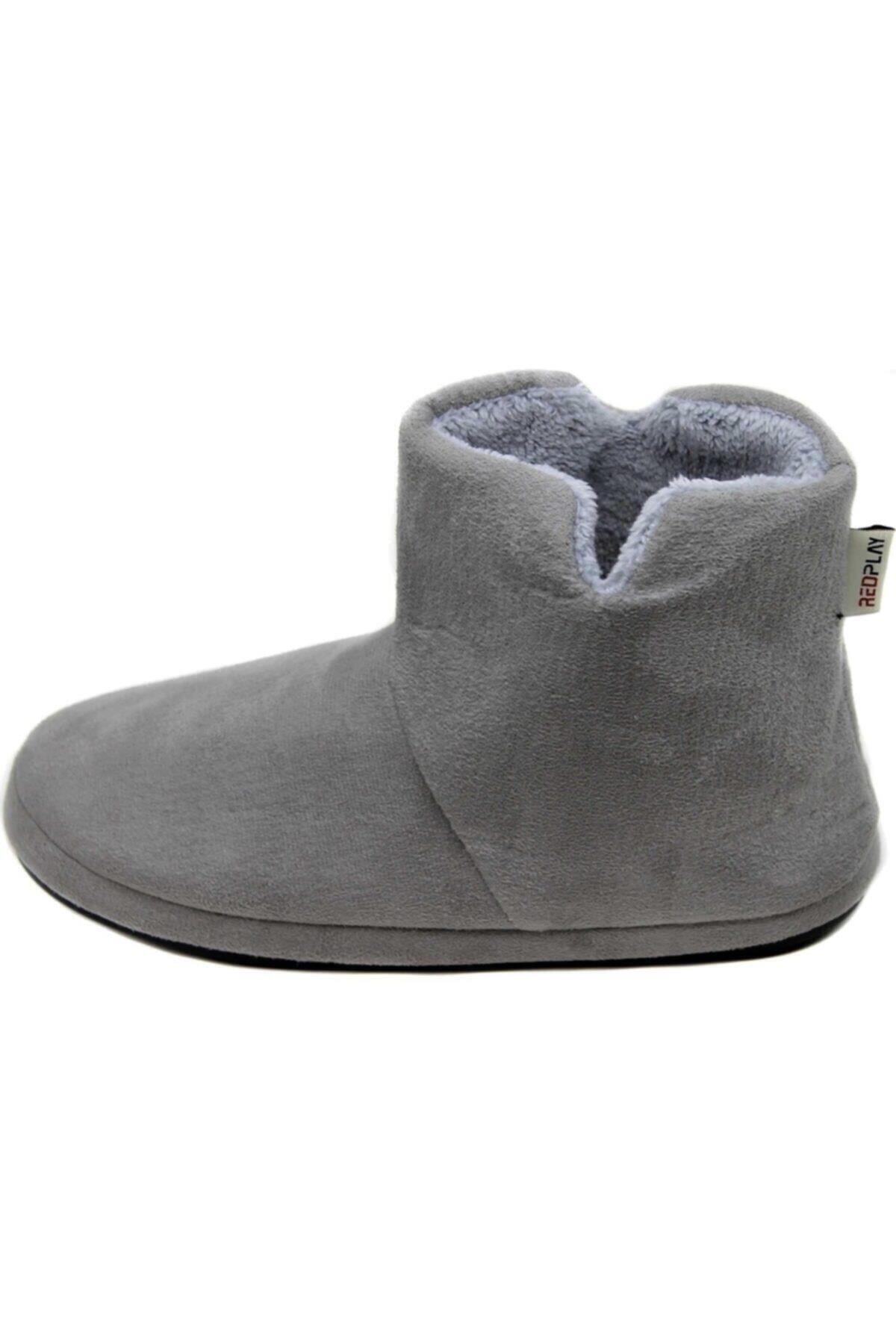 RedPlay Riva Shoes KAŞE Erkek Kışlık Panduf Ev Botu Ev Ayakkabısı Yumuşak Taban görsel 2