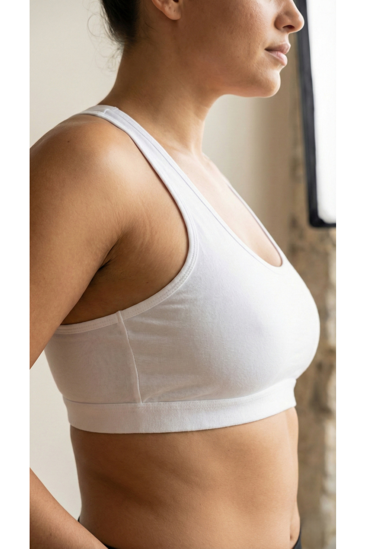 underwear bodyway 5'li Fırsat Paketi- Pedli Sporcu Sütyeni - Pamuklu Yüzücü Model Yarım Atlet Büstiyer Seti görsel 4