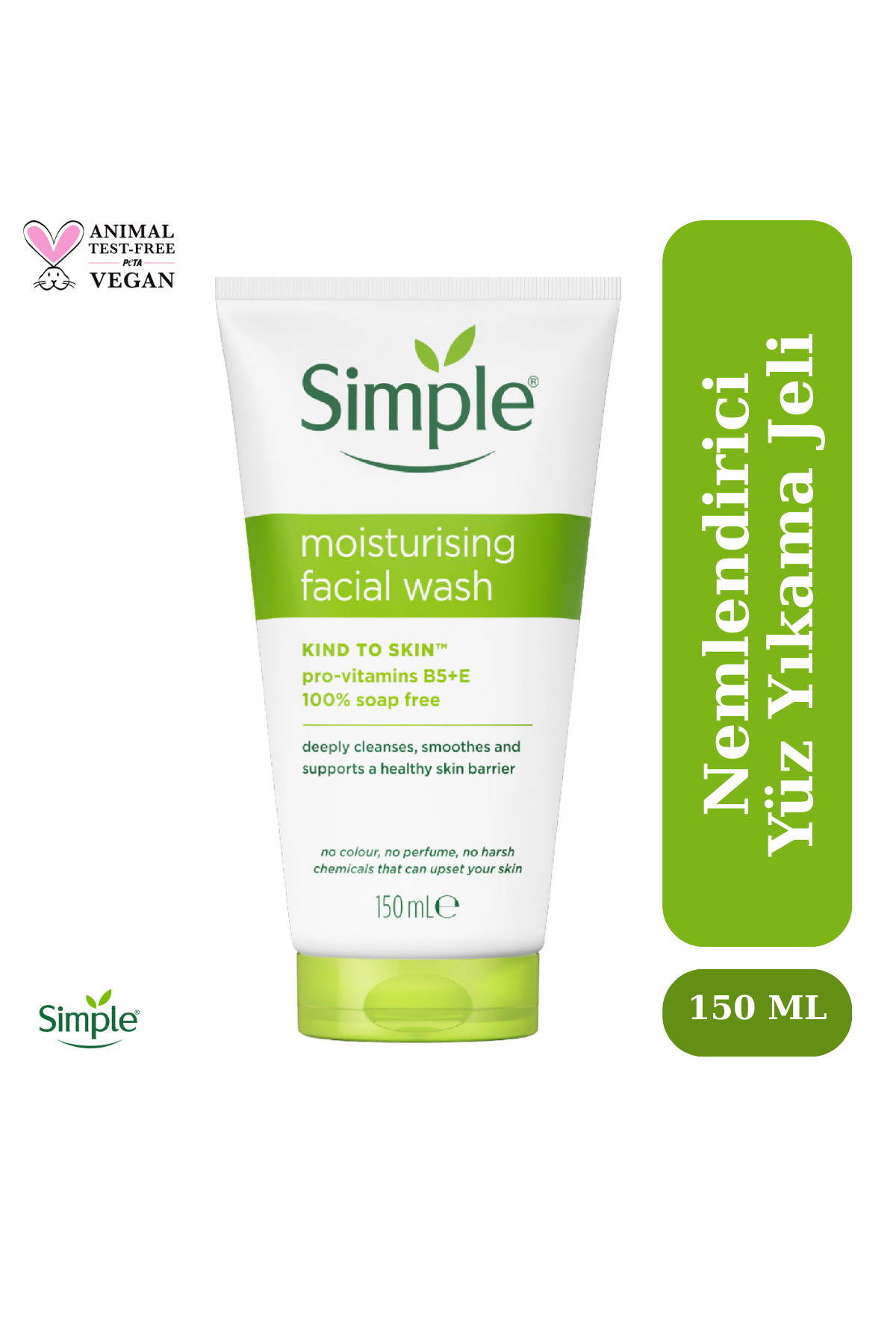 Simple Kind to Skin Gerginlik Hissi Bırakmayan Nemlendirici Yüz Temizleme Jeli 150 ML — 5011451103870