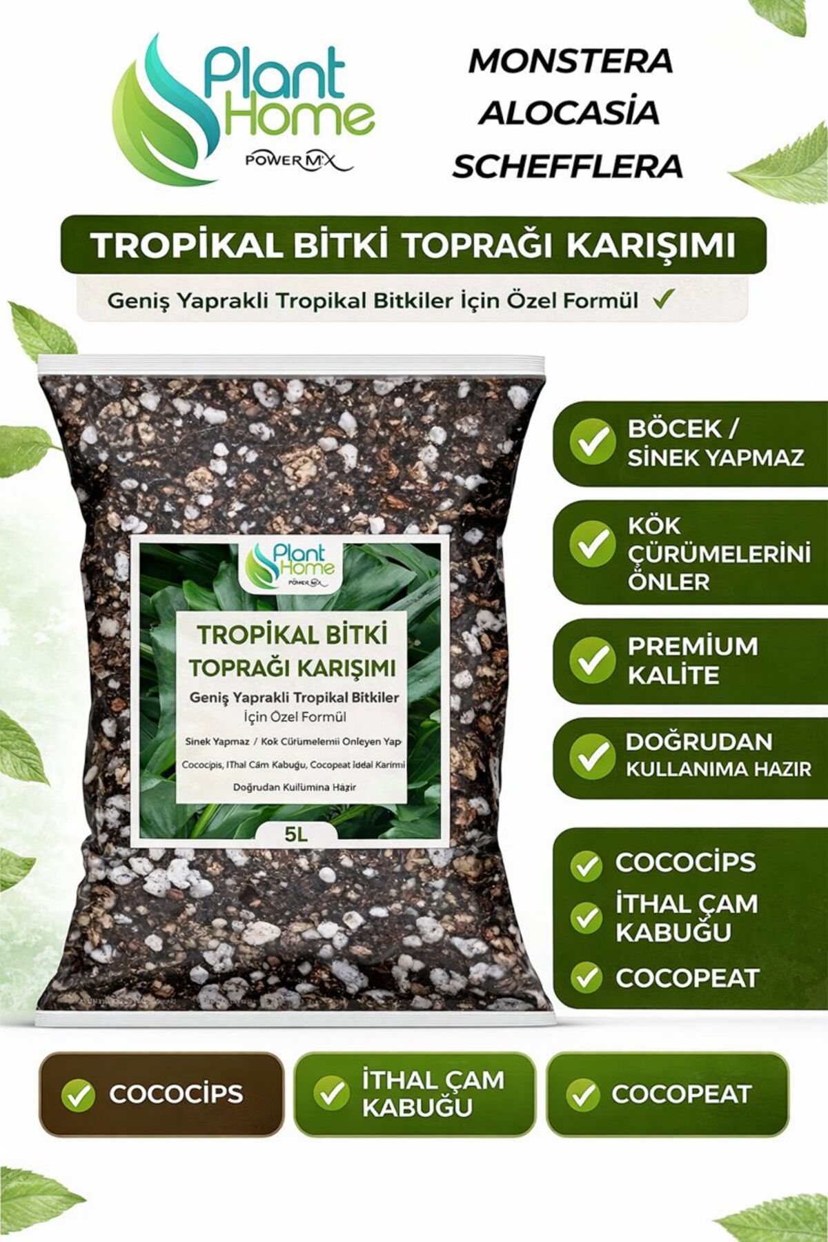 10 Liters - Fly-Free Formula for Tropical Plant Soil Monstera-Alocasia-Schefflera