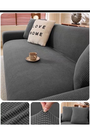 nurlan Likrali Streç Lastikli Esnek Yikanabilir Kare Desen 3Kişilik Likrali K...