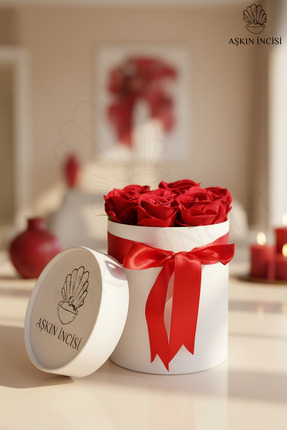Aşkın İncisi Hediyelik Çiçek Sevgiliye Özel Hediye Gül Kutu Kırmızı Doğum Gün...
