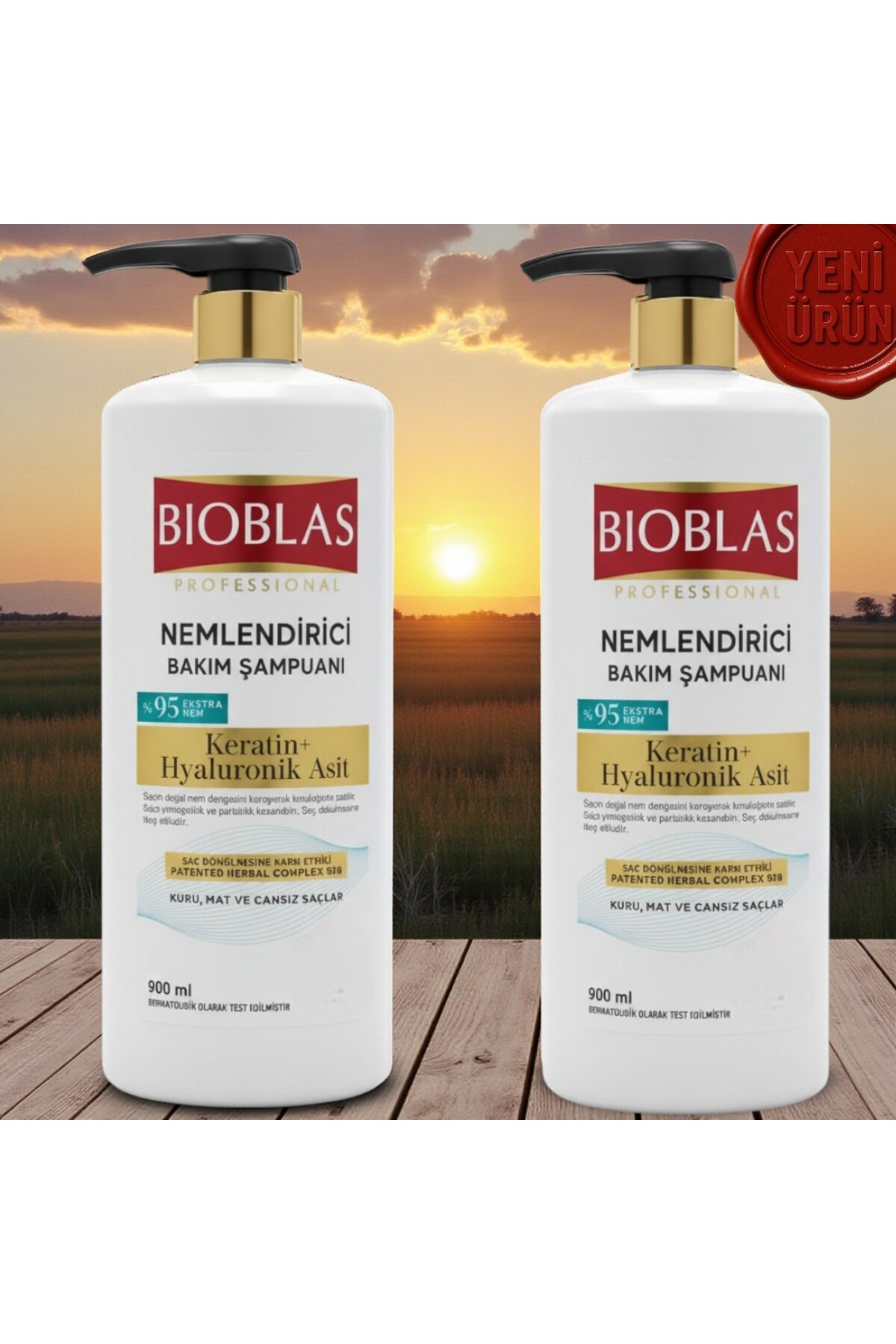 Bioblas 2 X 900 ML Dökülme Karşıtı ve Nemlendirici Bakım Keratin + Hyaluronik Asit + Herbal Complex B19