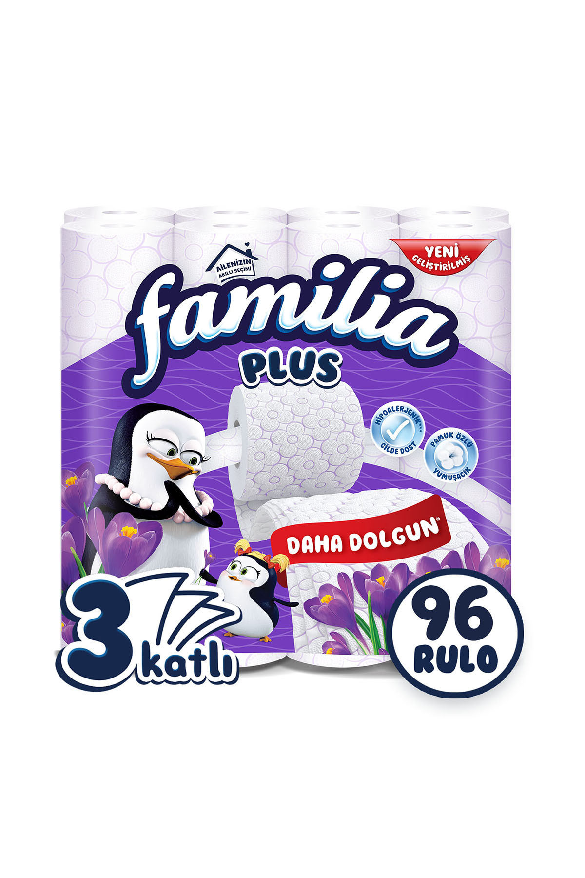 Familia Plus Parfümlü Tuvalet Kağıdı 96 Rulo 3 Katlı Ekstra Yumuşak ve Dayanıklı