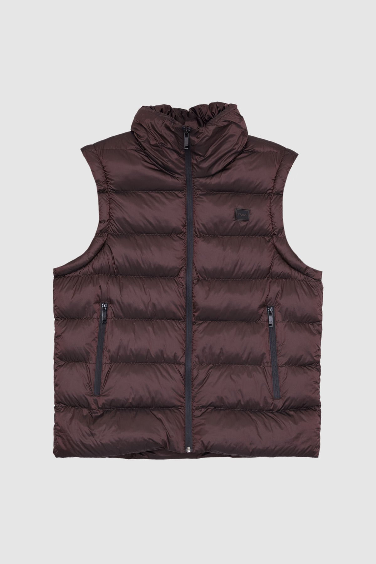Twn Slim Fit Bordo Düz Yelek Mont görsel 5