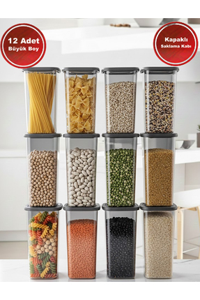 EFFE HOME 12'Li Büyük Boy Premium Saklama Kabı